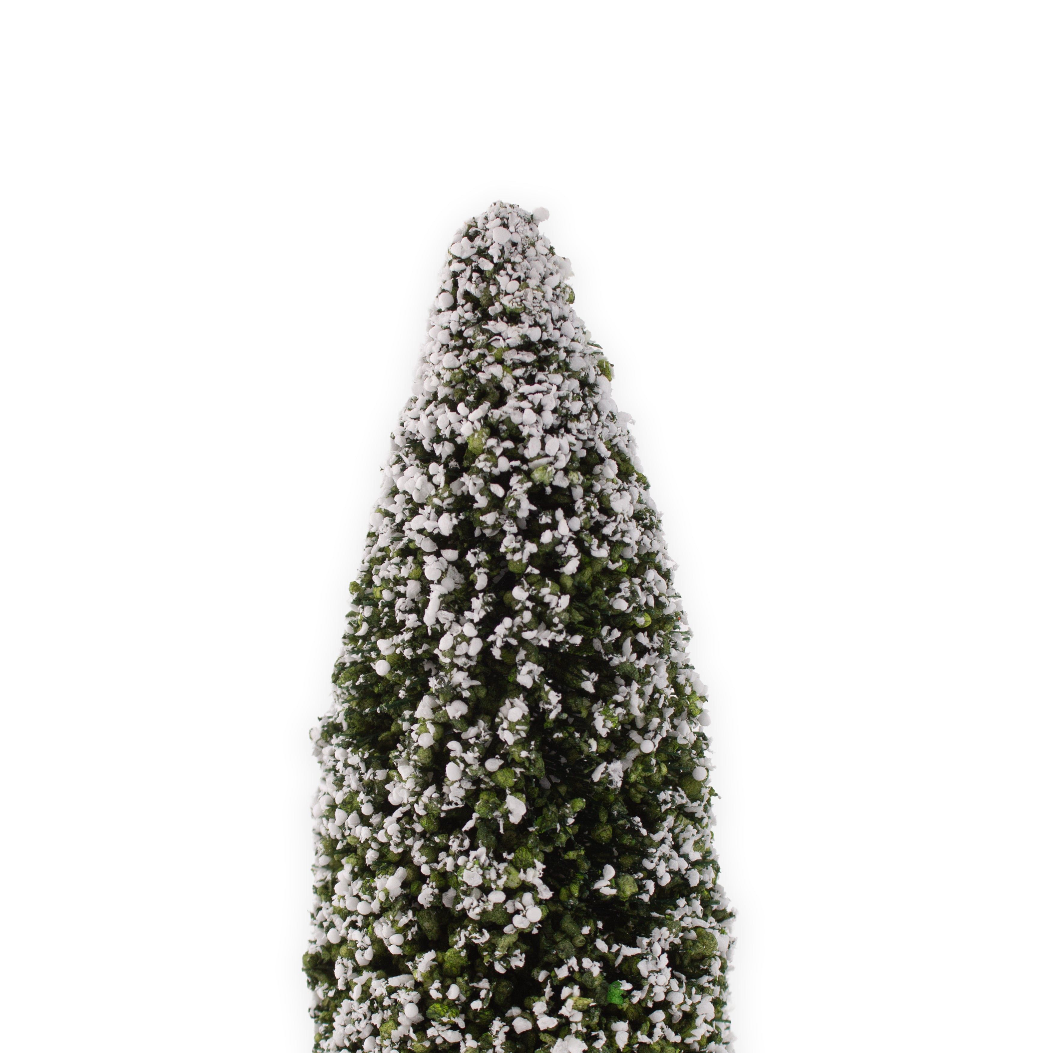 Flocked Bristle Tree with White Base Snow 14cm 1pc