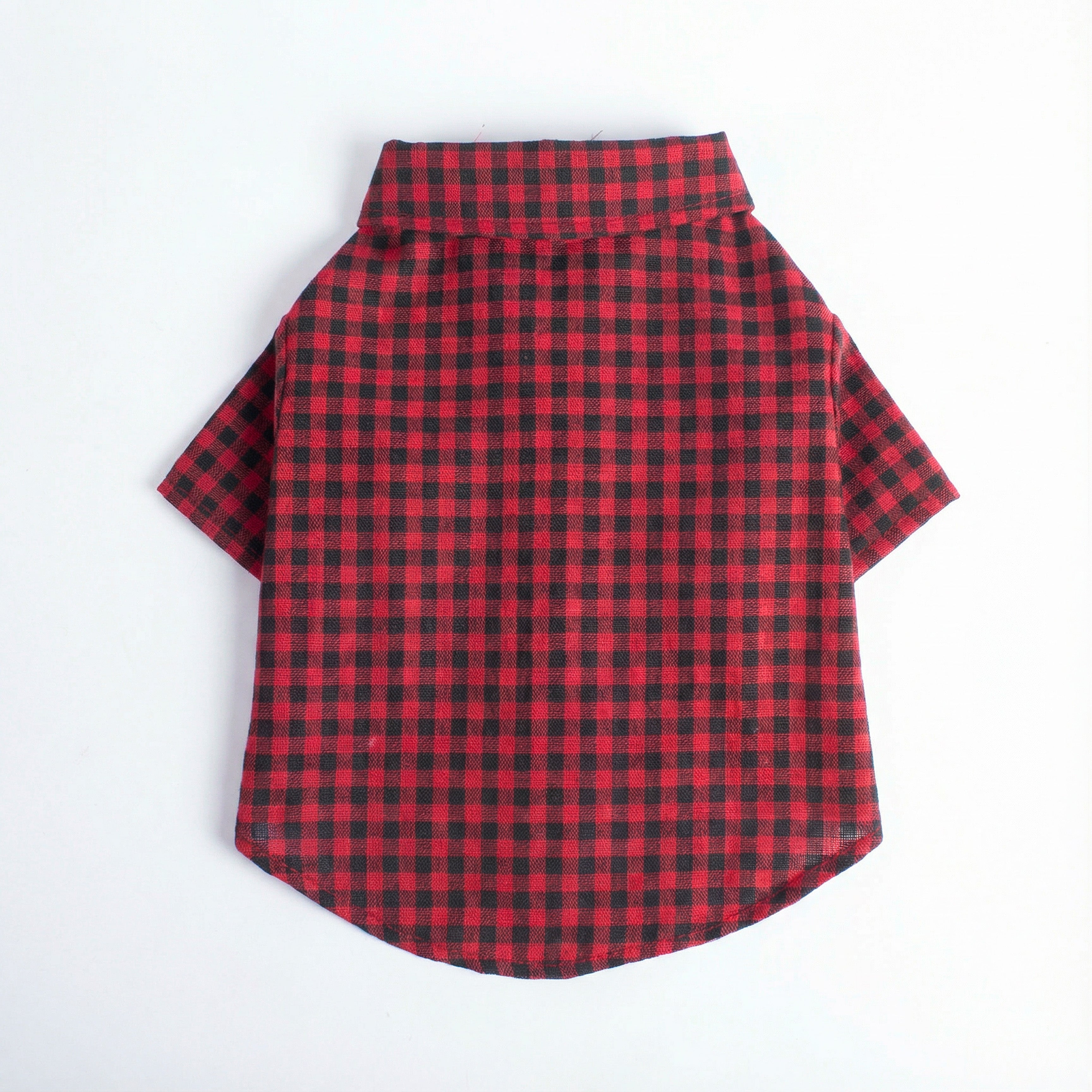 Cotton Dog Shirt Black & Red Gingham Big 15 To 20kg 1pc