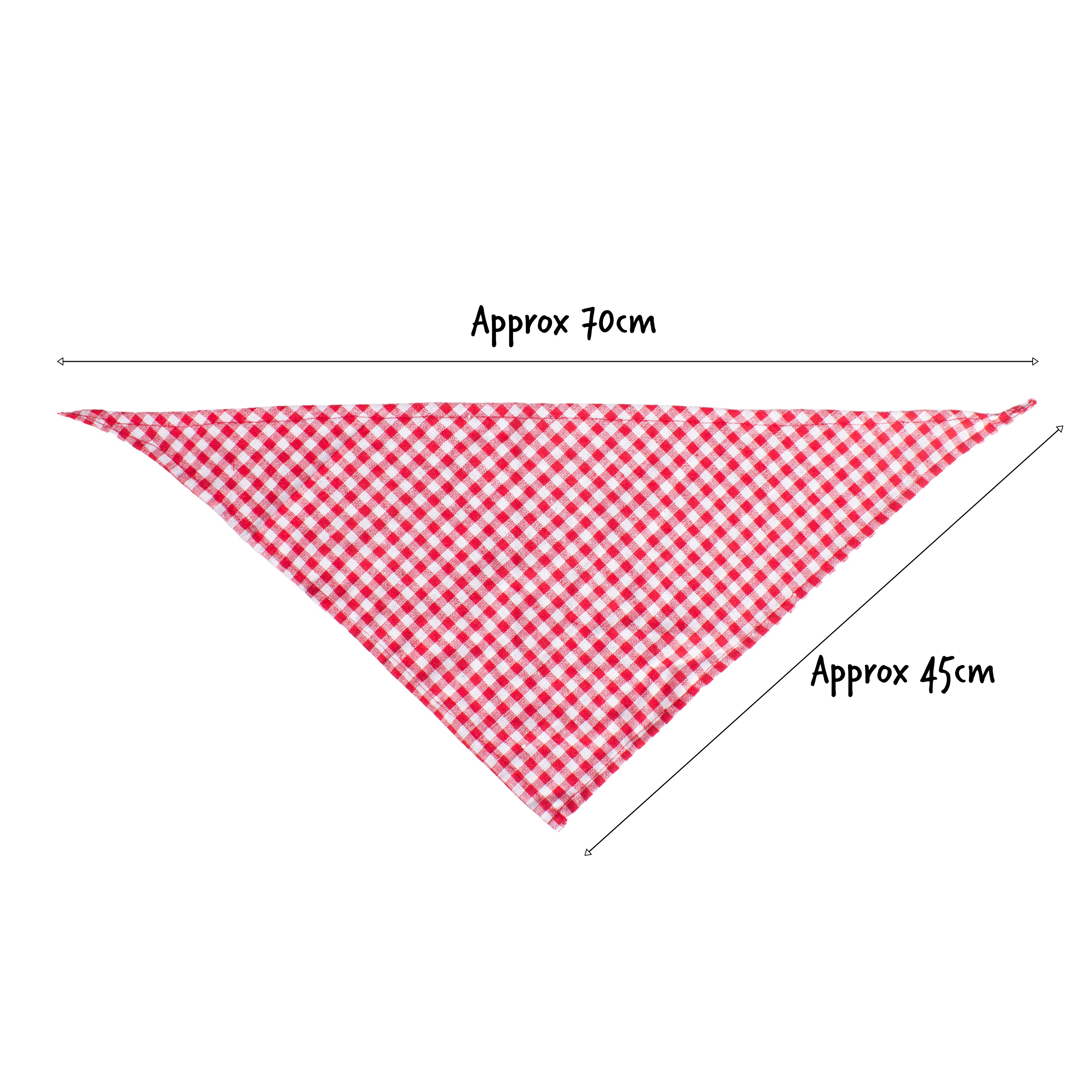Pet Bandana Red & White Gingham 65cm 1pc