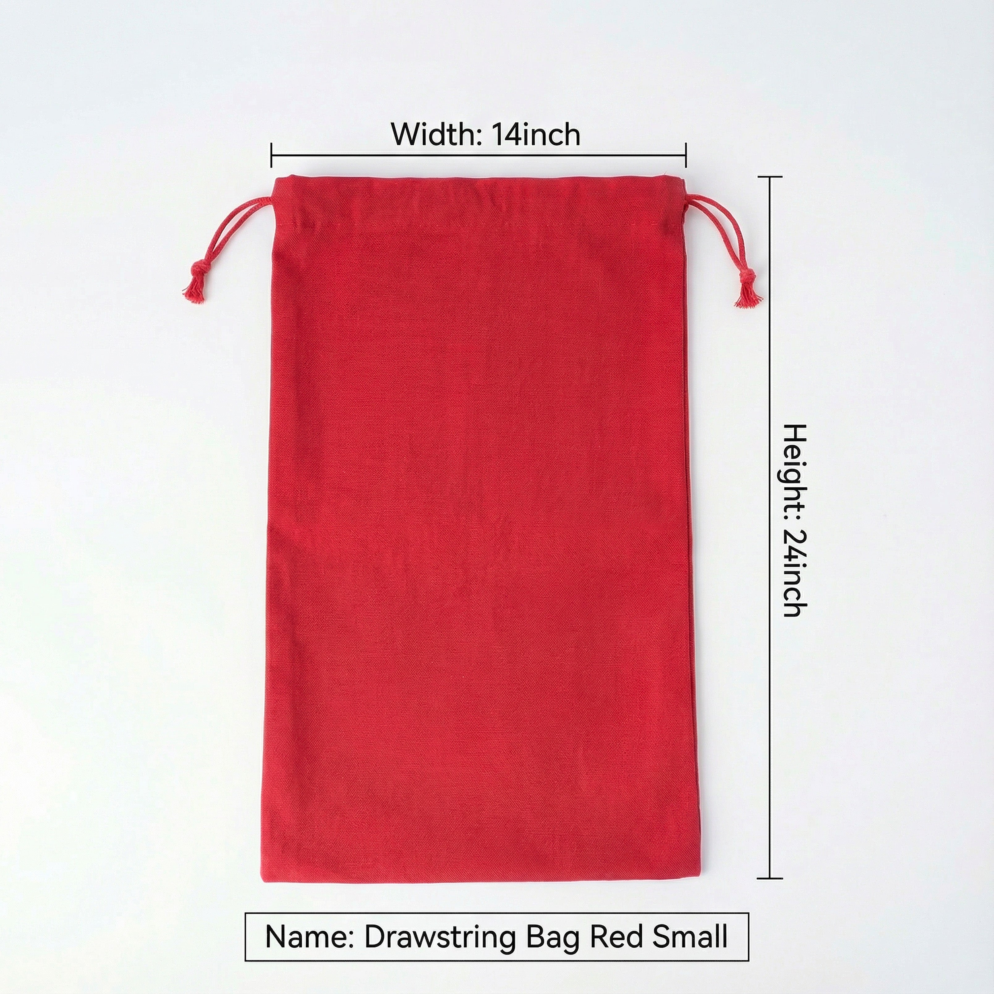 Drawstring Bag Red Small W14 x H24inch 1pc