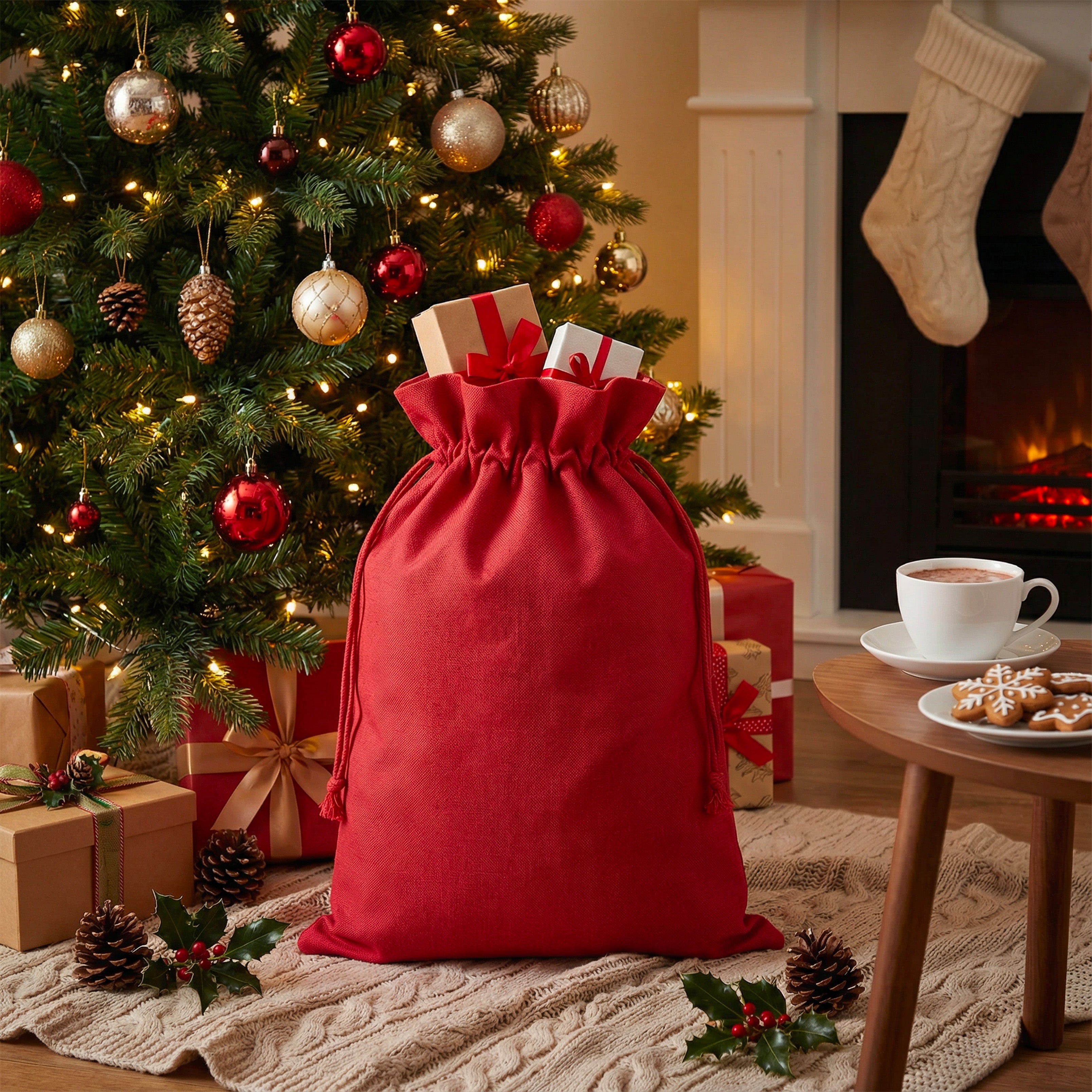 Drawstring Bag Red Small W14 x H24inch 1pc