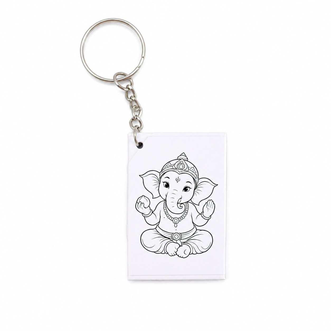Pre-Printed Paintable Keychain Divine Ganesha 2pc