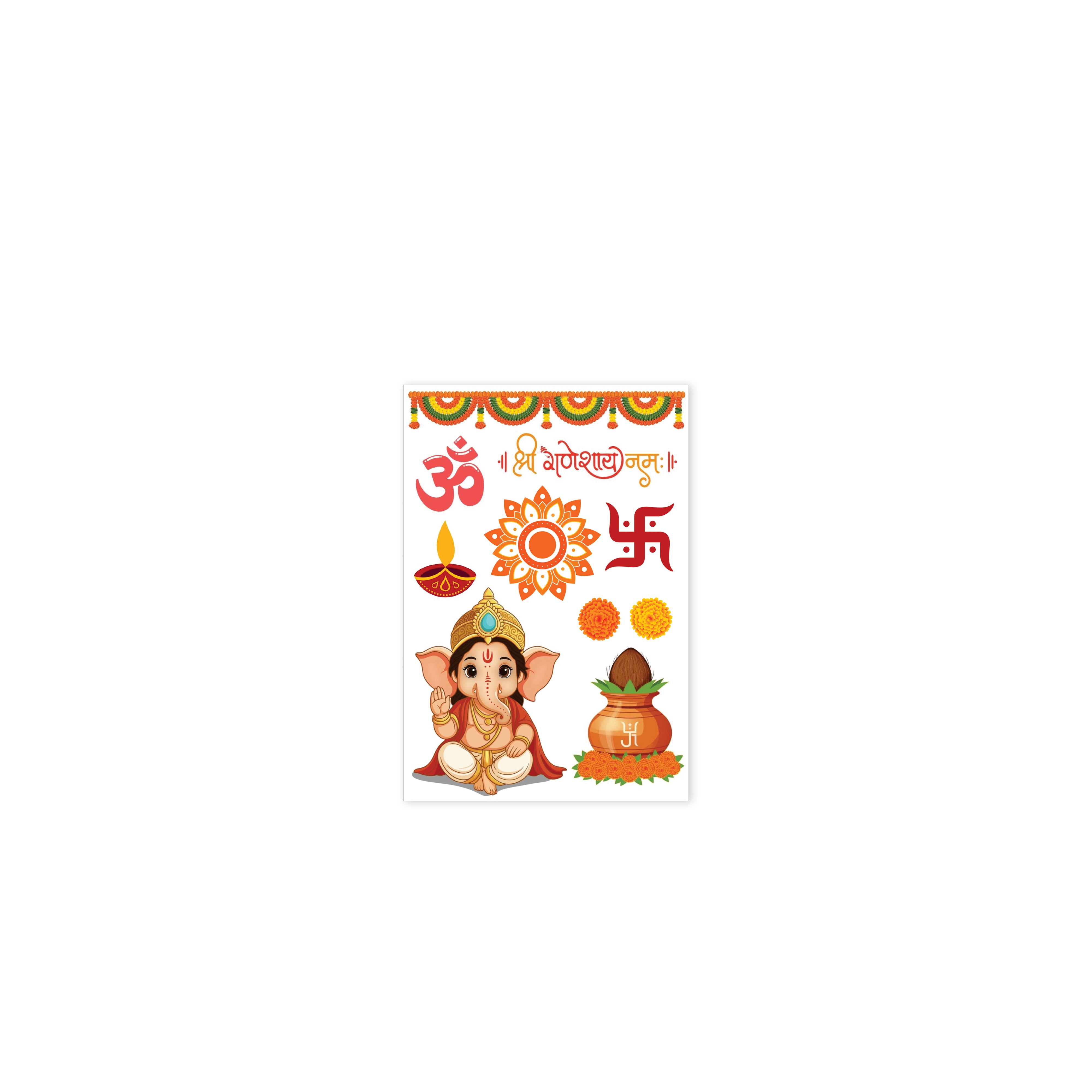 Mini Deco Transfer Sheet Shree Ganeshay Namah 3.25 x 4.75inch 1Sheet