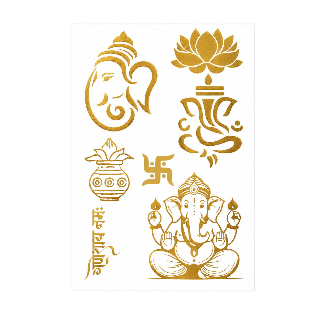 Mini Deco Transfer Sheet Ganeshay Namah 3.25 x 4.75inch 1Sheet