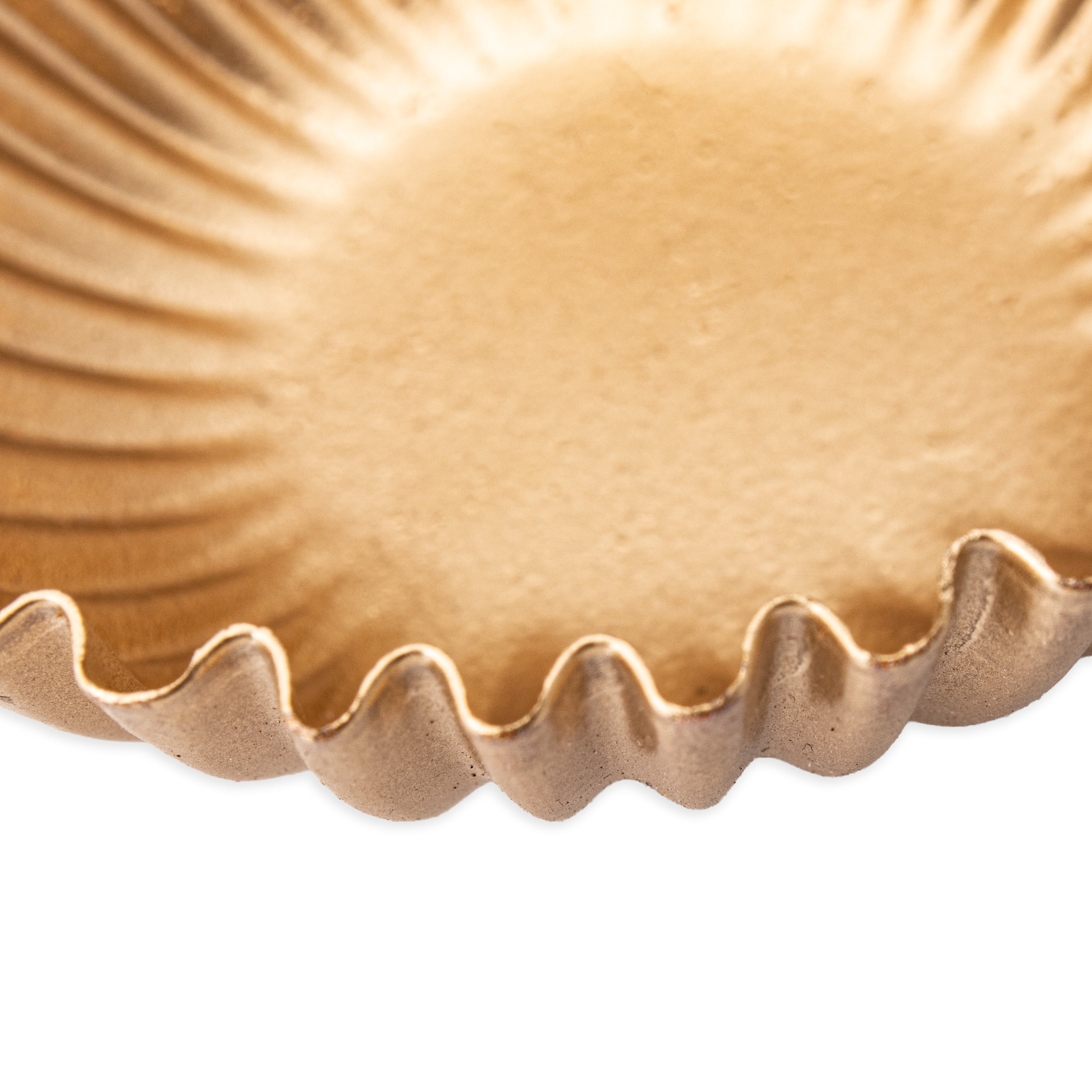 Metal Uruli Scalloped Bowl Gold 9 X 9 X 3cm 1pc