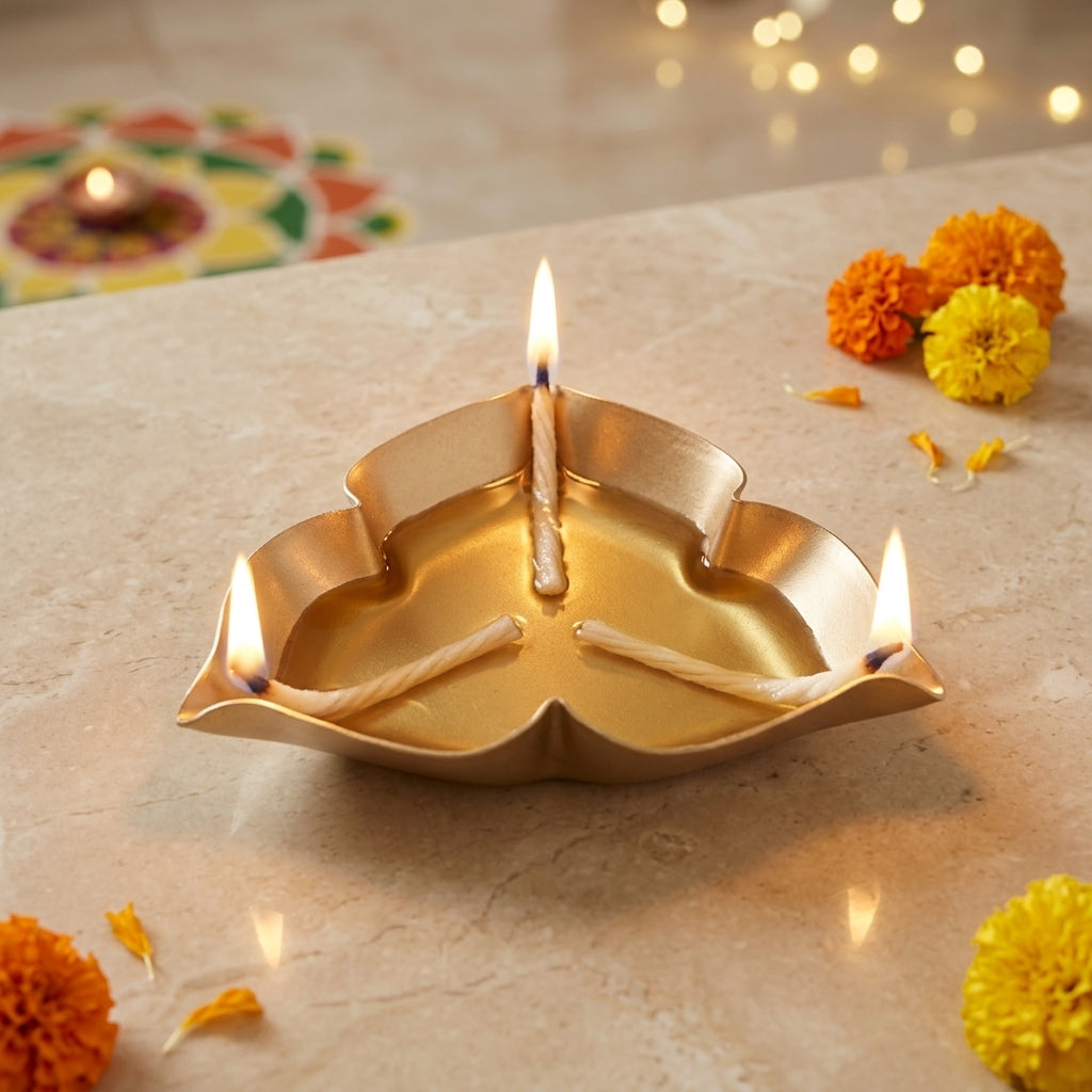 Metal Uruli Ripple Petals Gold 6.5 X 6.5 X 2cm 1pc