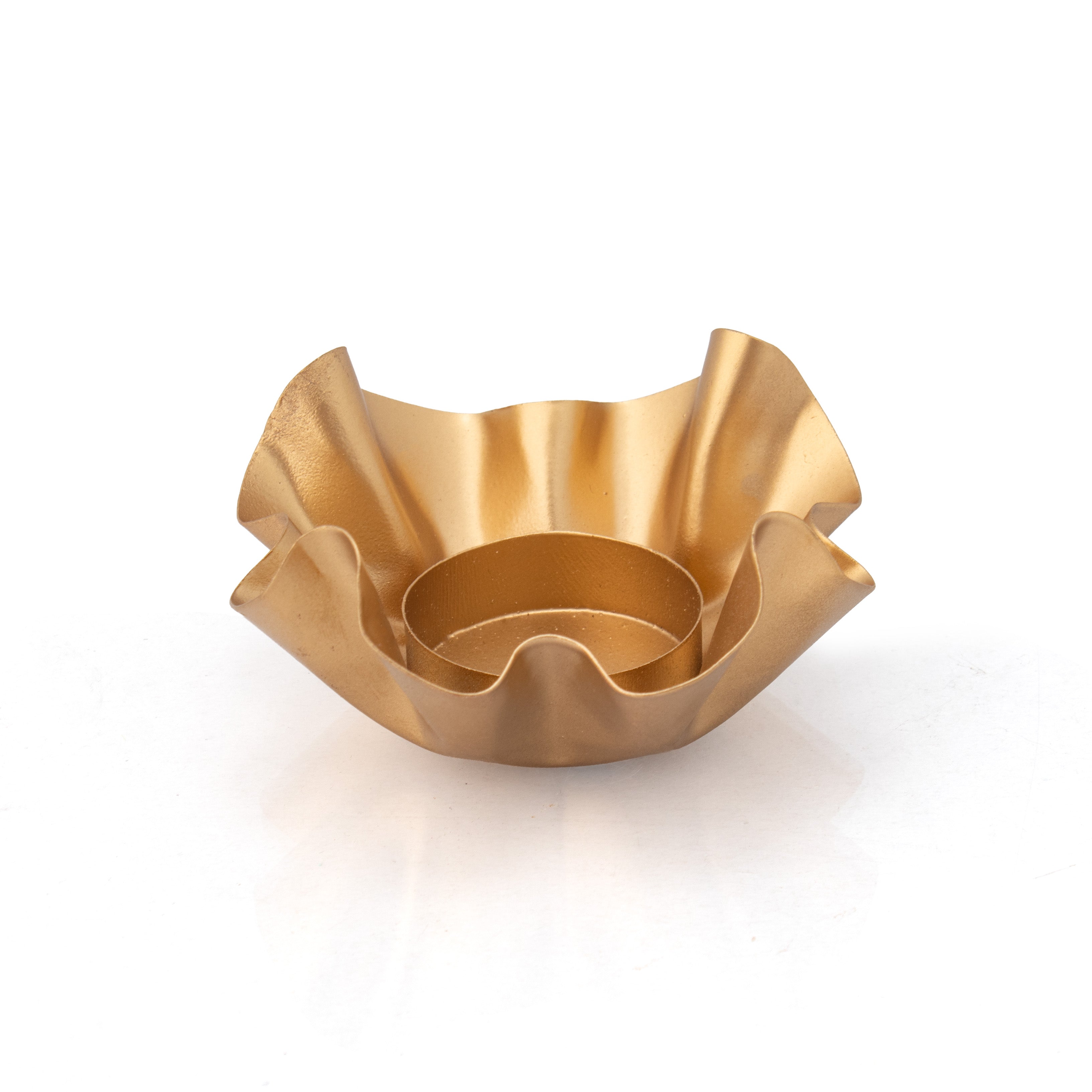 Metal Tealight Holder Floral Radiance Gold 8.5 X 8.5 X 4m 1pc