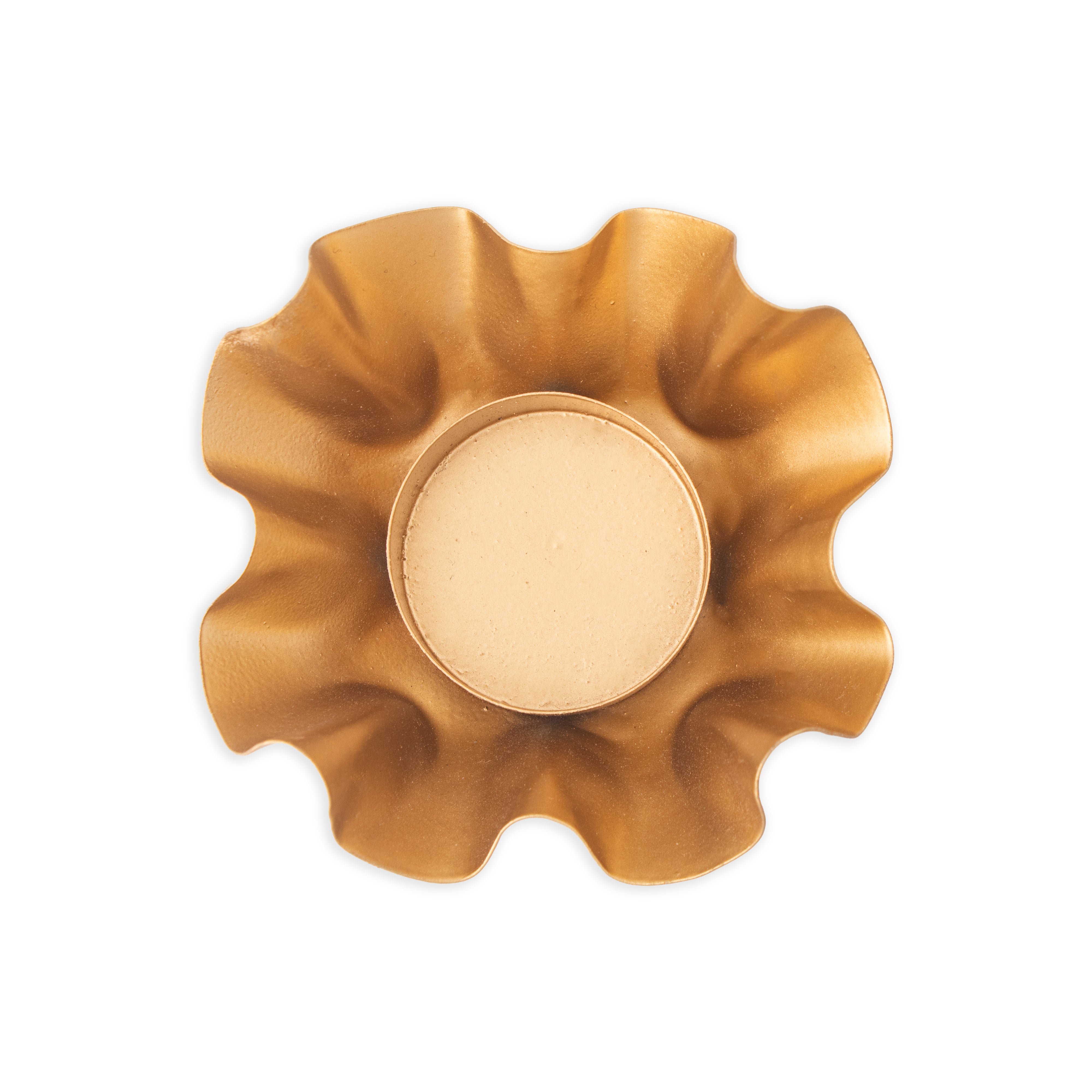 Metal Tealight Holder Floral Radiance Gold 8.5 X 8.5 X 4m 1pc