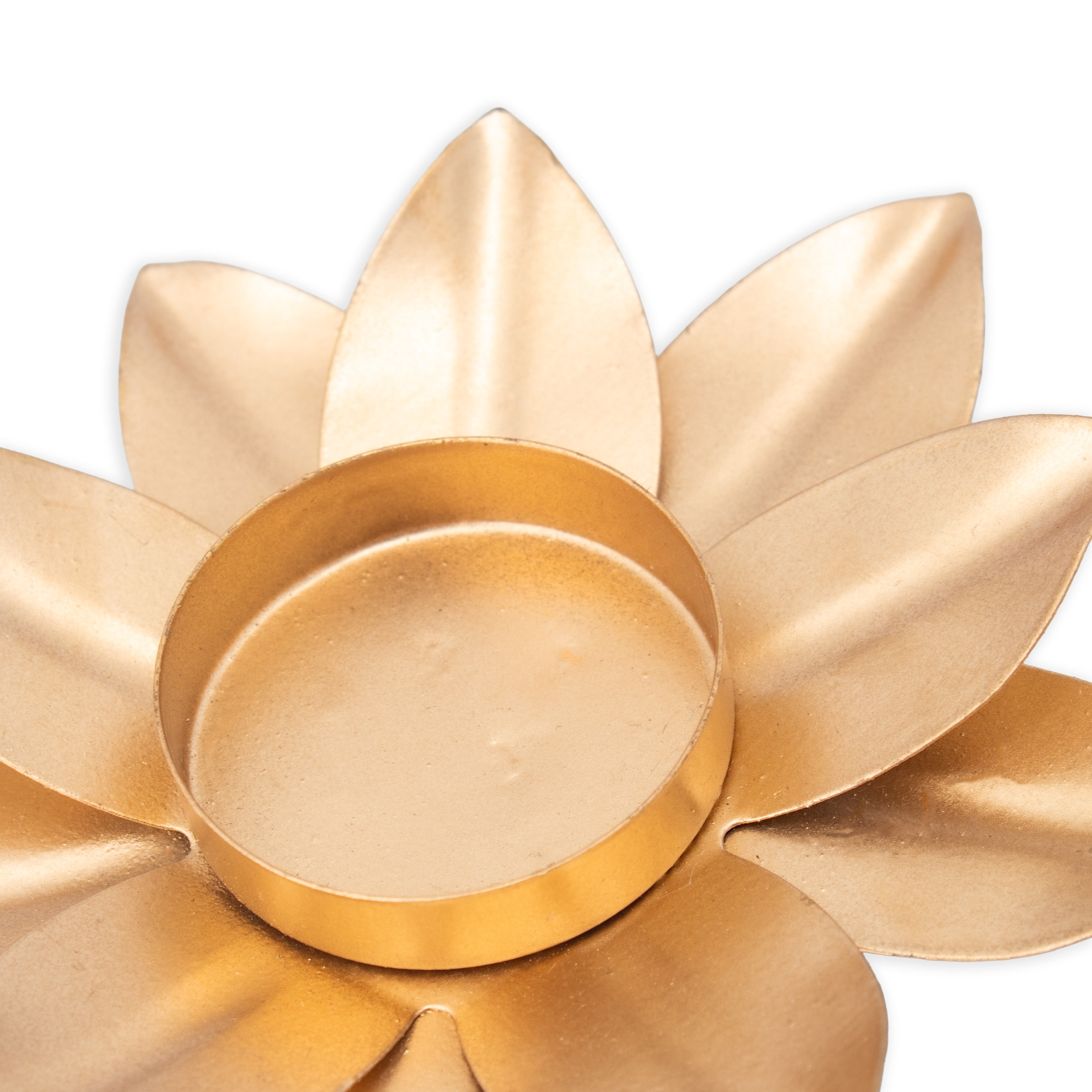 Metal Tealight Holder Lotus Bloom Gold 11 X 11 X 2cm 1pc