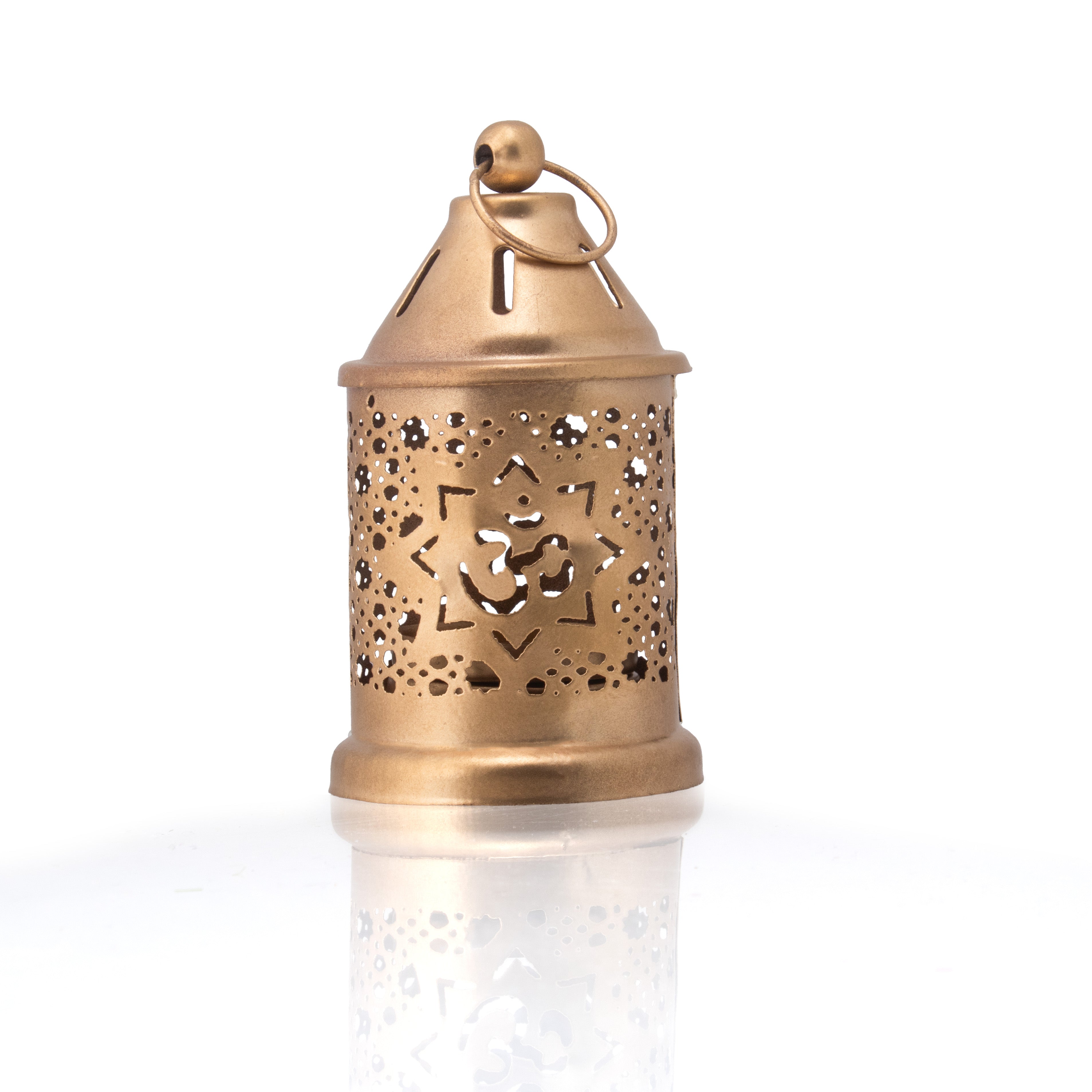 Metal Hanging Lantern Om Glod 6.5 X 6.5 X 11cm 1pc