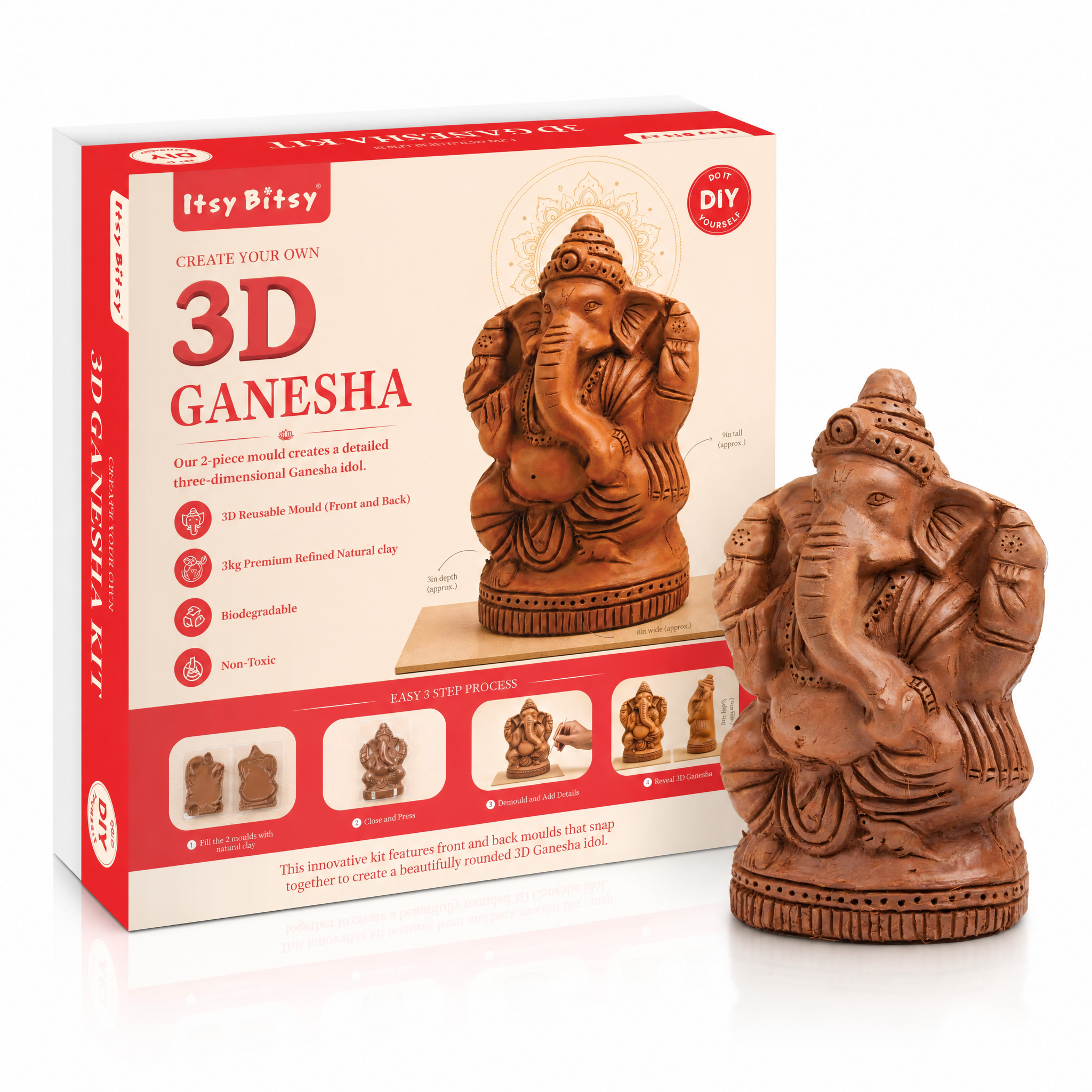 DIY Create Your Own 3D Ganesha Kit Approx 6 X 9inch 1BOX