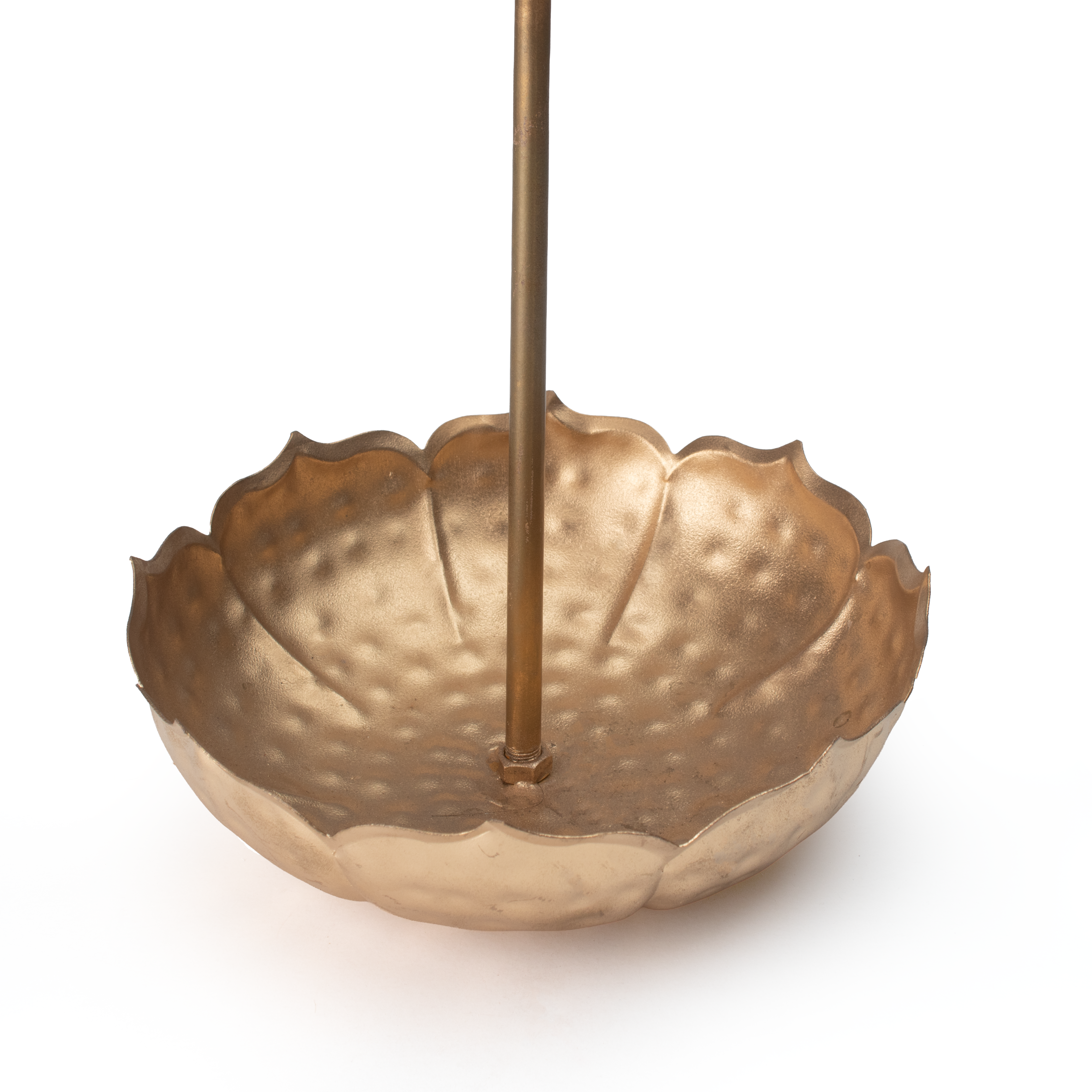 Decorative Lotus Tea Light Candle Holder with Round Base Pedestal Gold 16 X 16 X 31cm 1pc