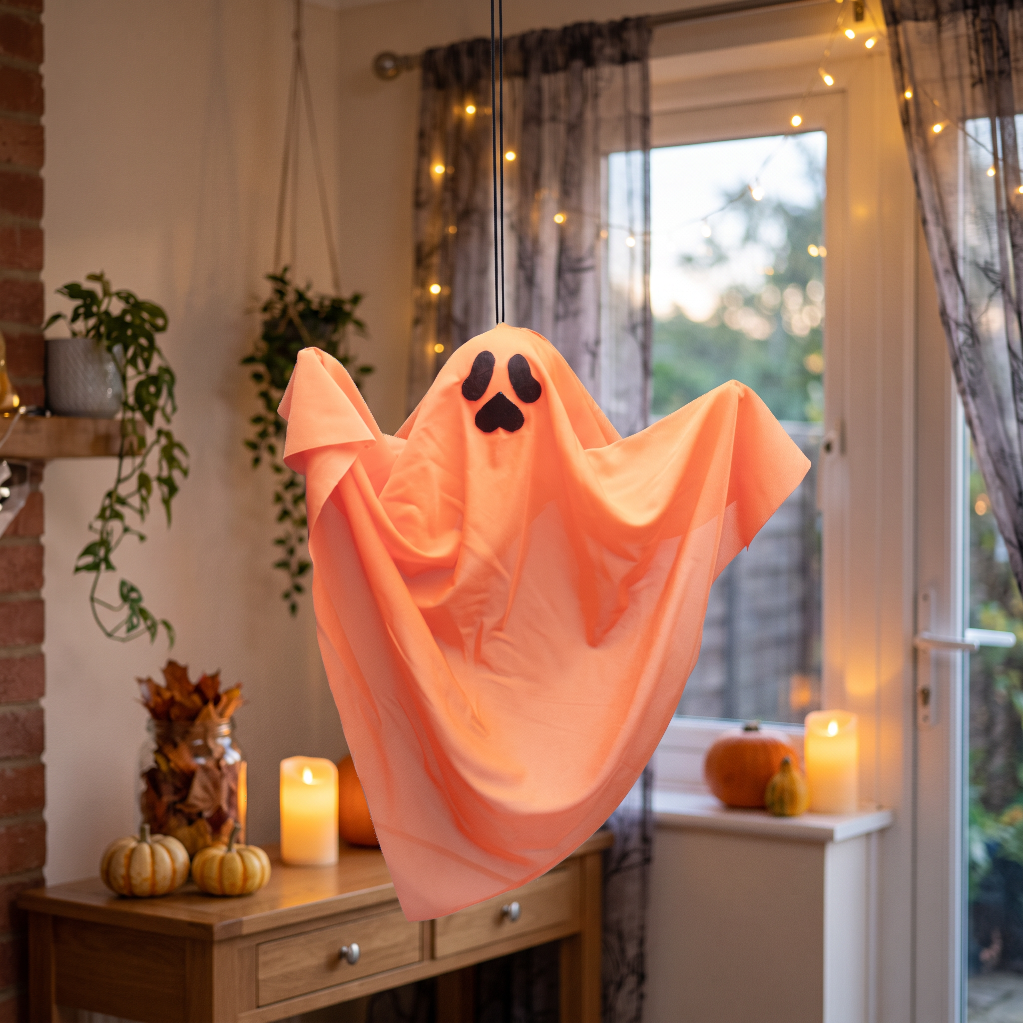 Halloween Hanging Ghost with white Light 45 L X W 28 cm 1pc