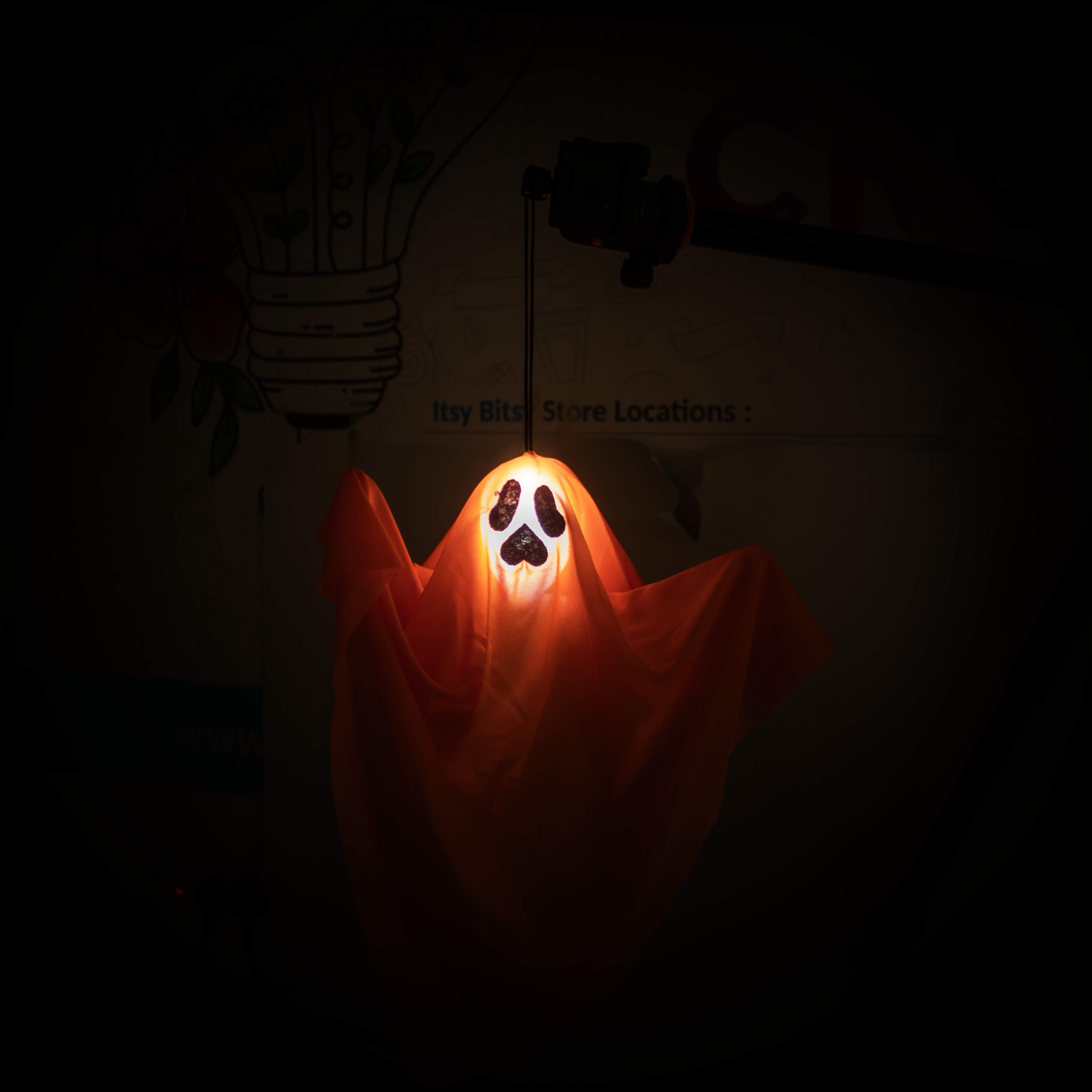 Halloween Hanging Ghost with white Light 45 L X W 28 cm 1pc