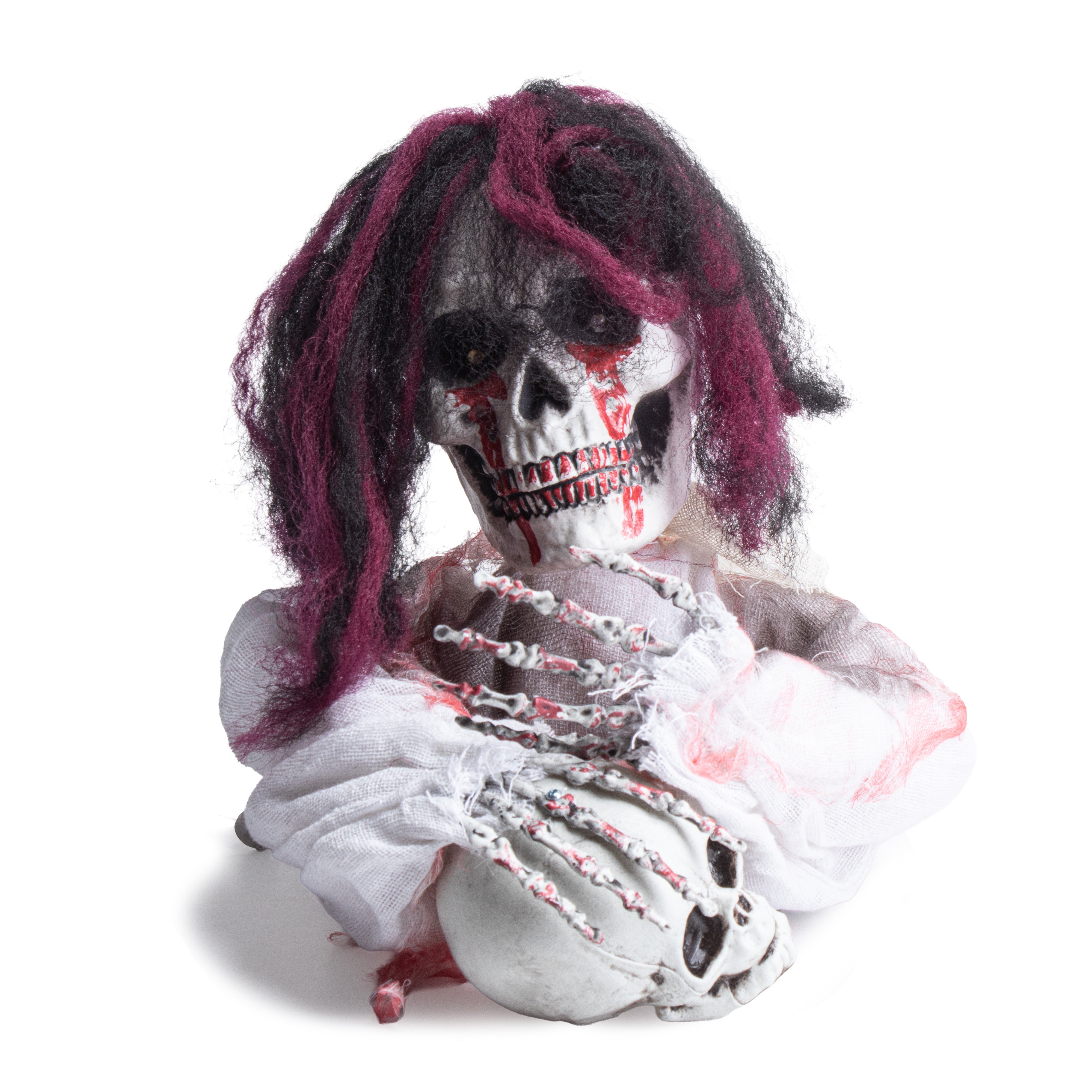 Groundbreaker Skull with Moving Arm, Light and Sound 11inch 1pc