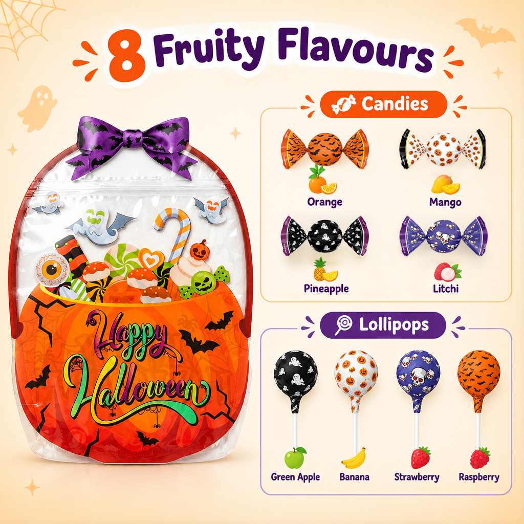 Assorted Candy Pouch Happy Halloween 225gm