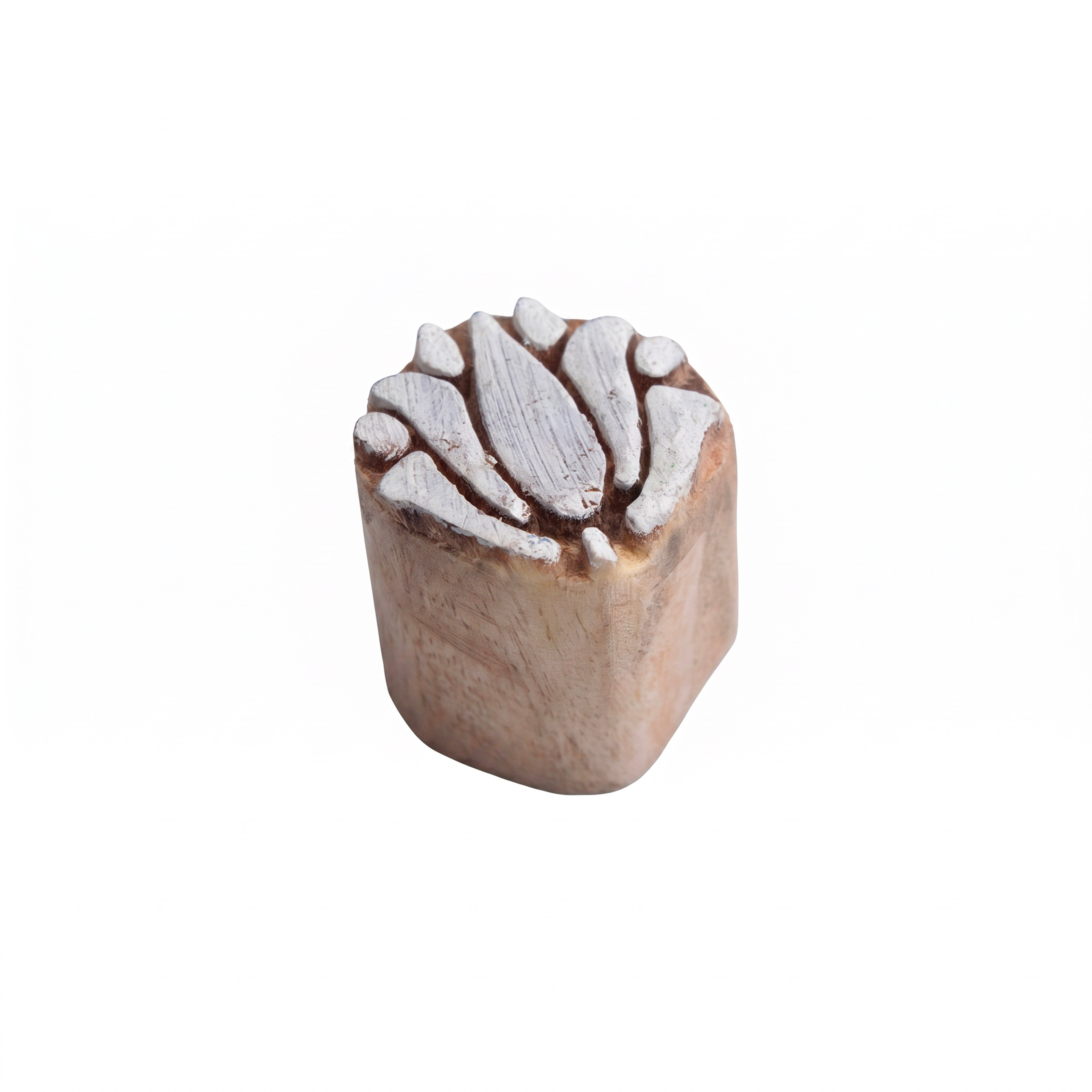 Hand Carved Wooden Printing Block Lotus W 1 inch X L 1 inch 1pc