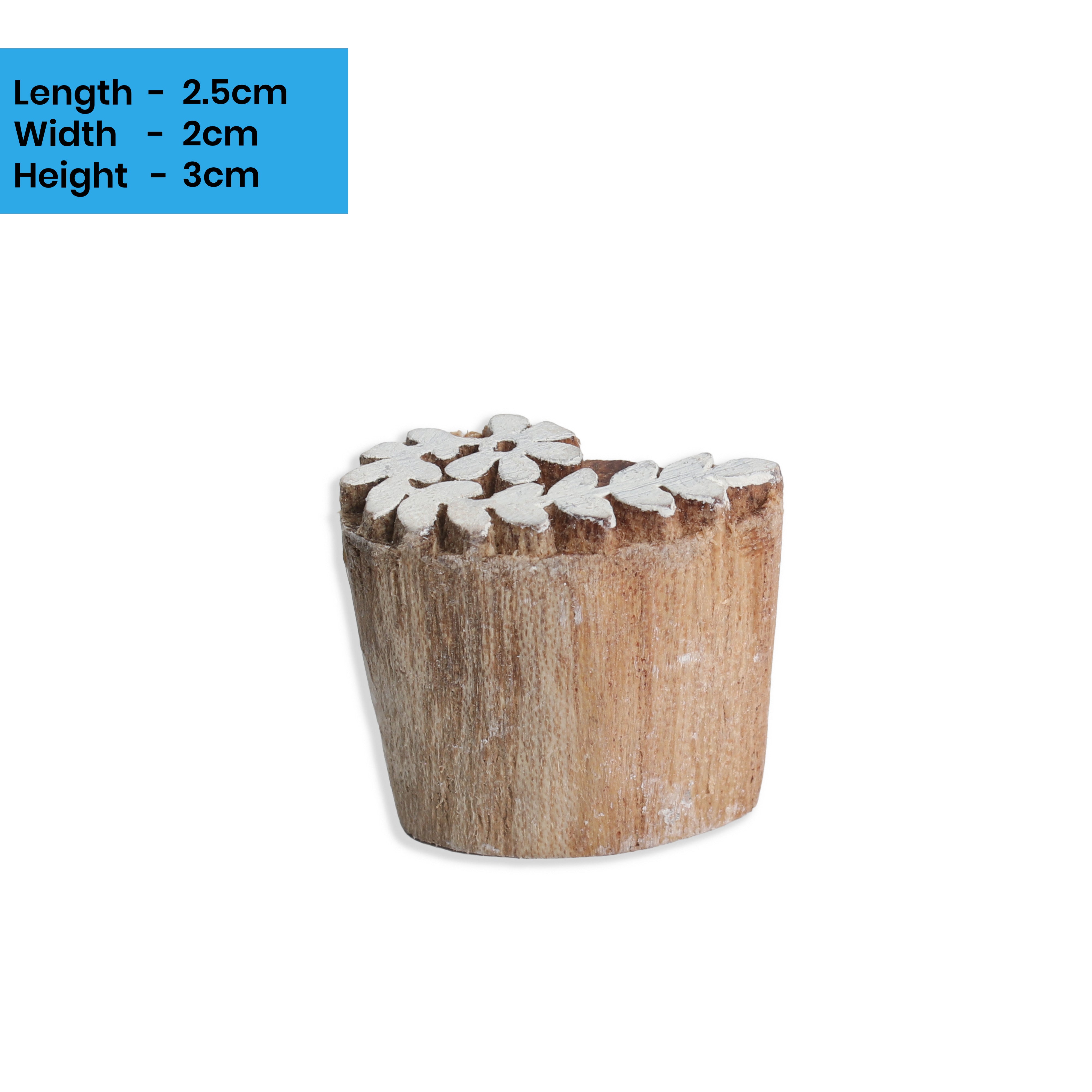 Hand Carved Wooden Printing Block Wild Jasmine W 0.5inch X L 1 inch 1pc