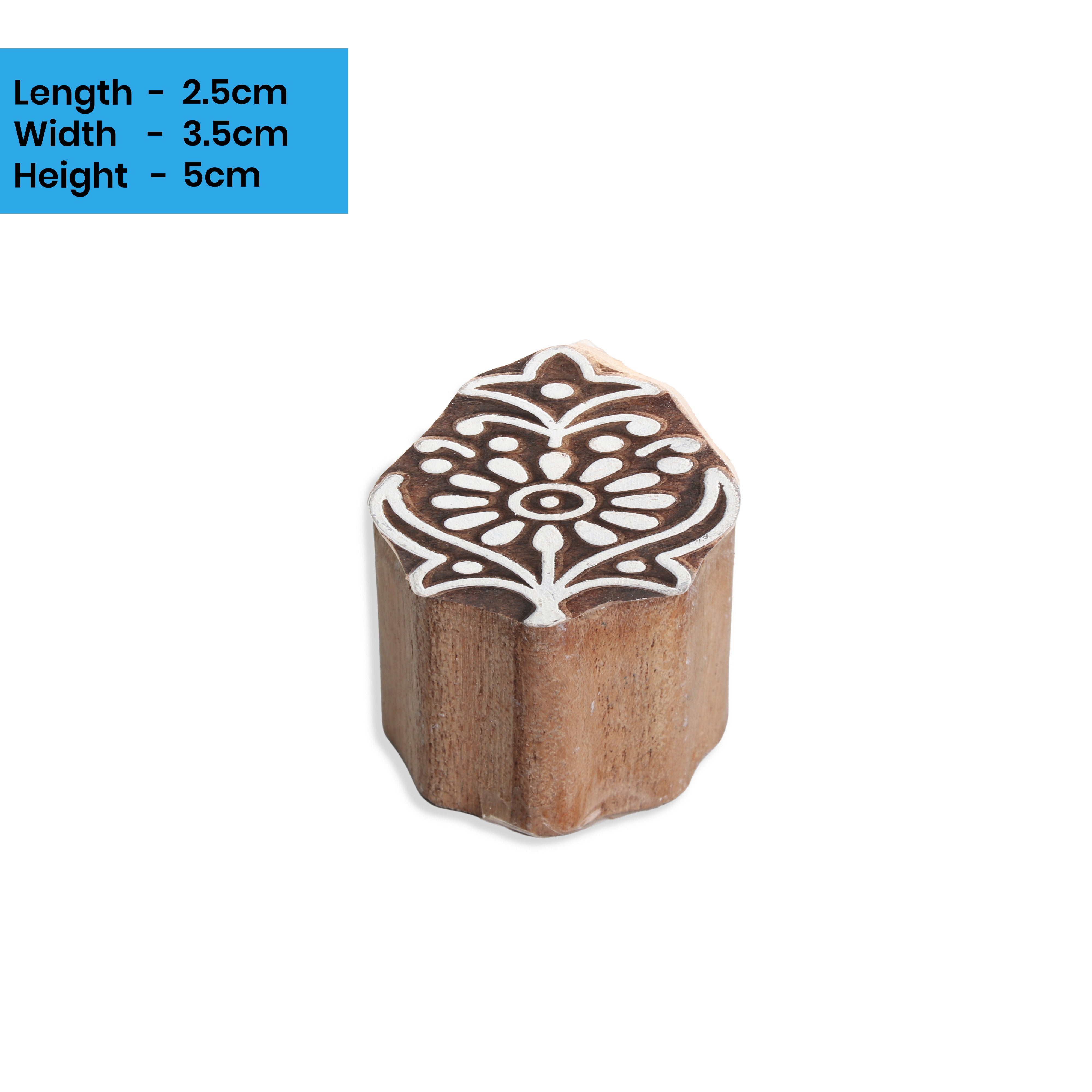 Hand Carved Wooden Printing Block Eternal Flora W 2inch X L 2inch 1pc
