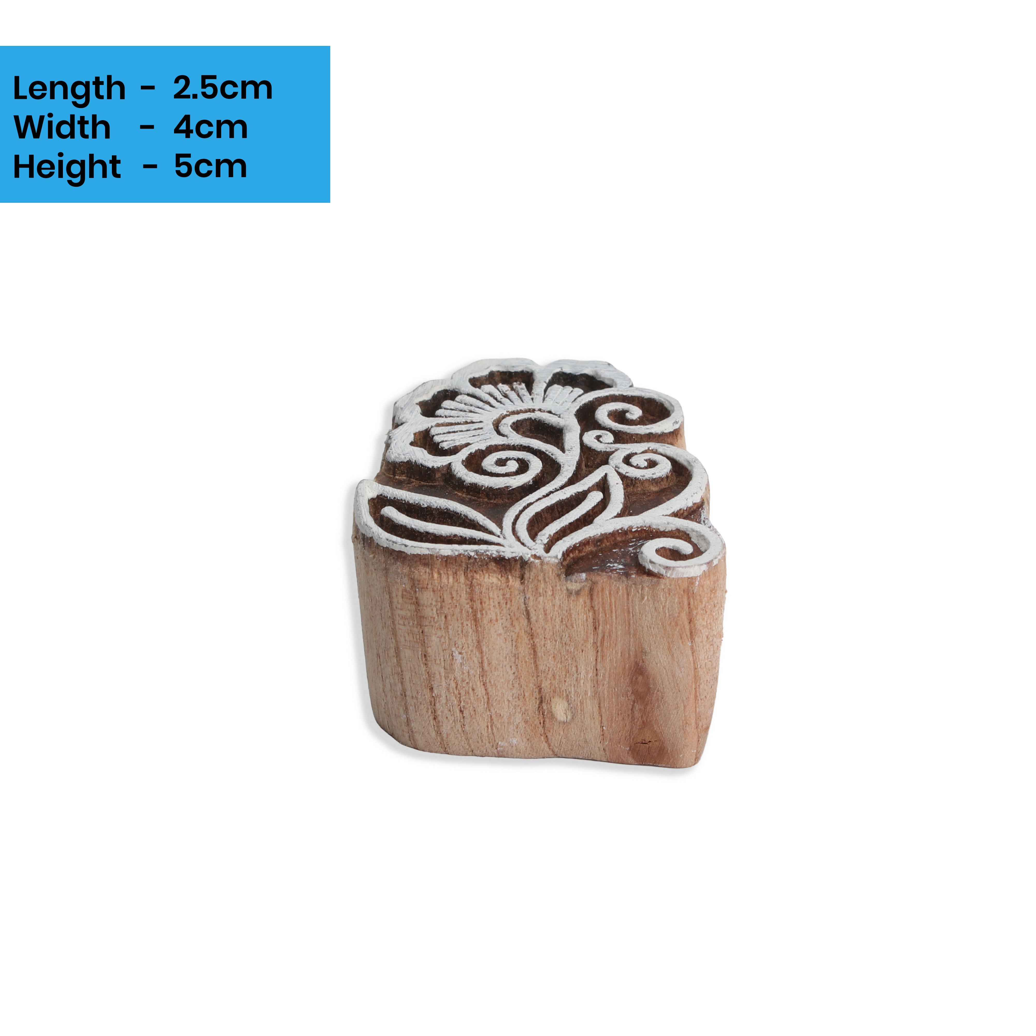 Hand Carved Wooden Printing Block Vintage Lily W 2inch X L 2inch 1pc