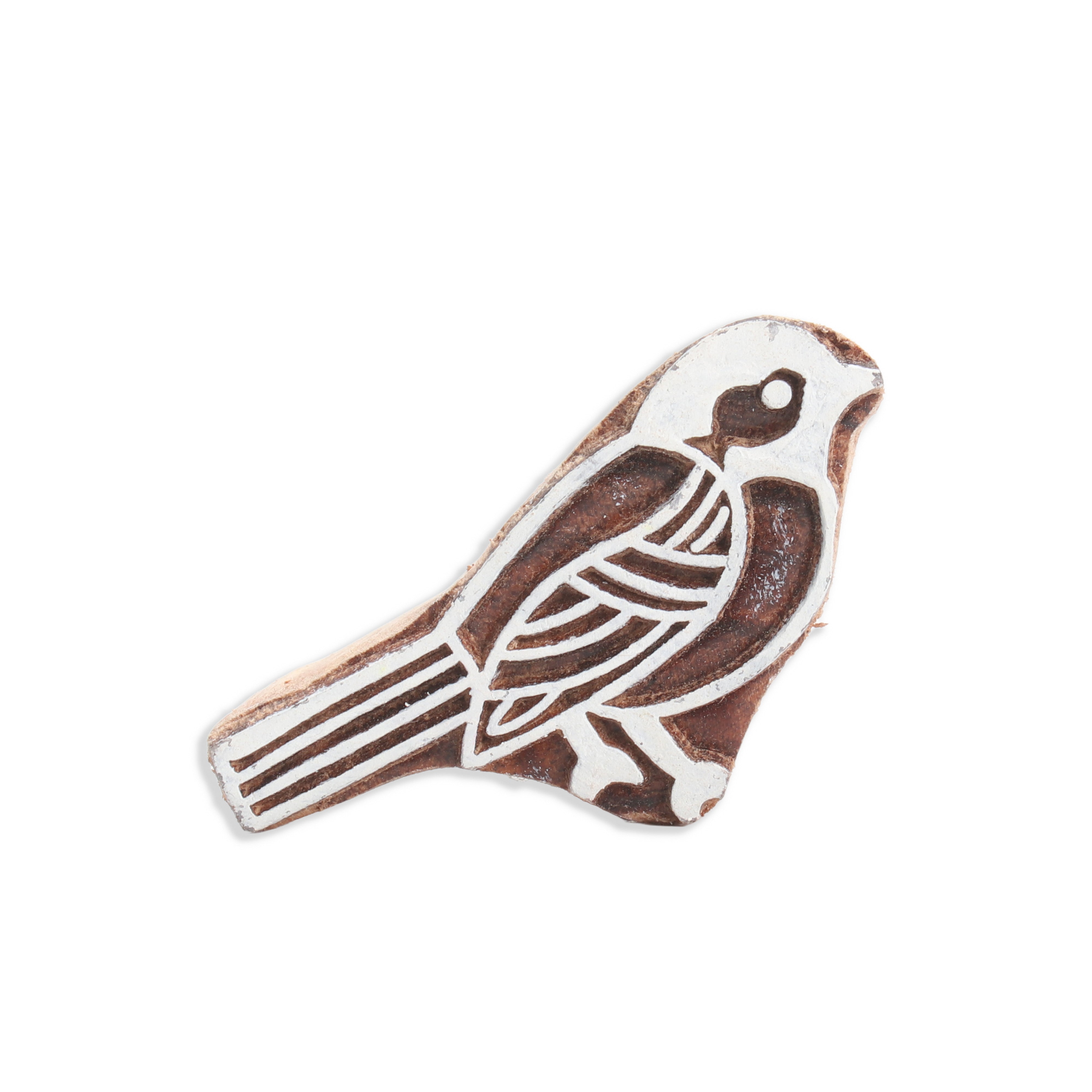 Hand Carved Wooden Printing Block Sparrow W 2inch X L 2inch 1pc