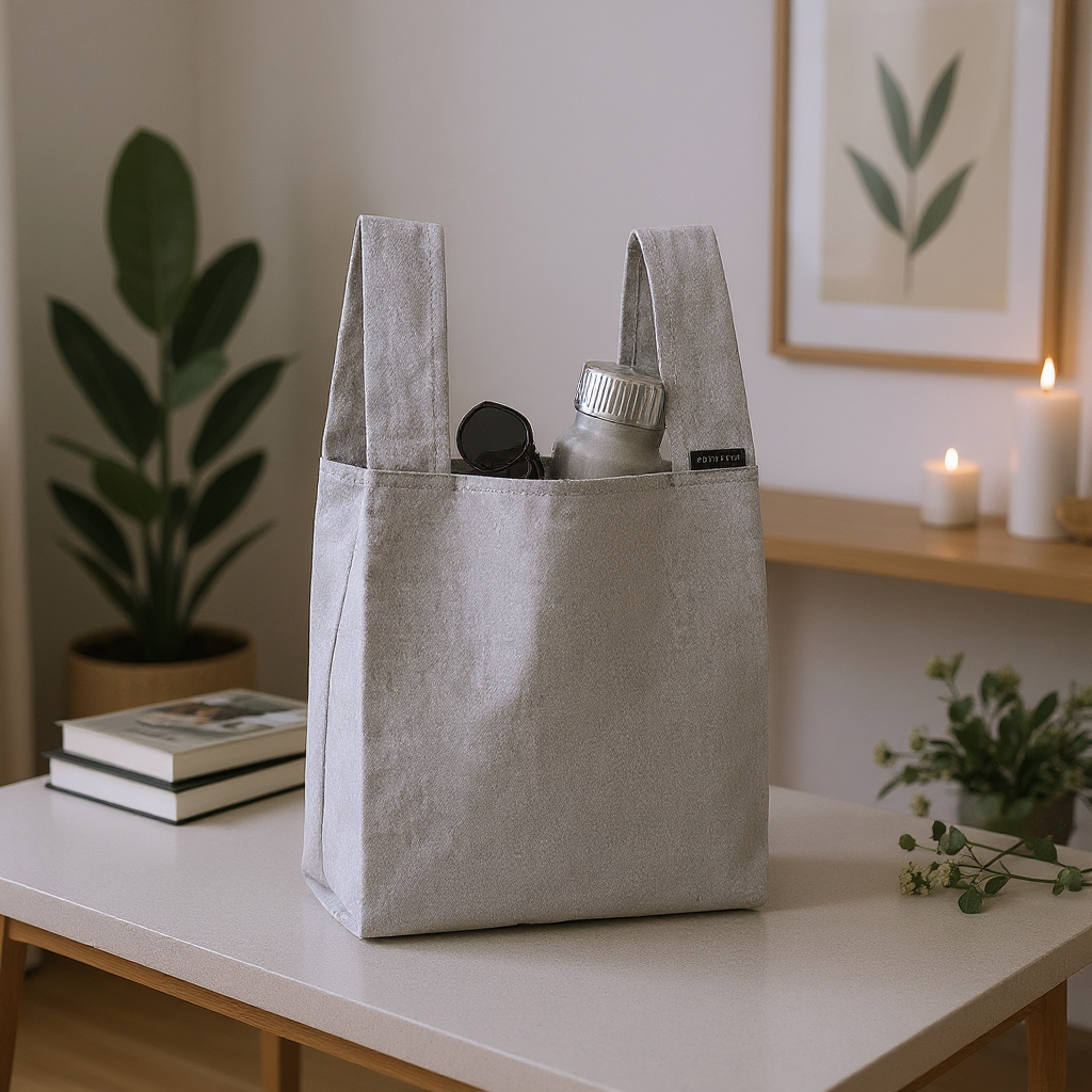 Tapered Designer Tote Bag Light Grey 14.75 x 11.5 1pc