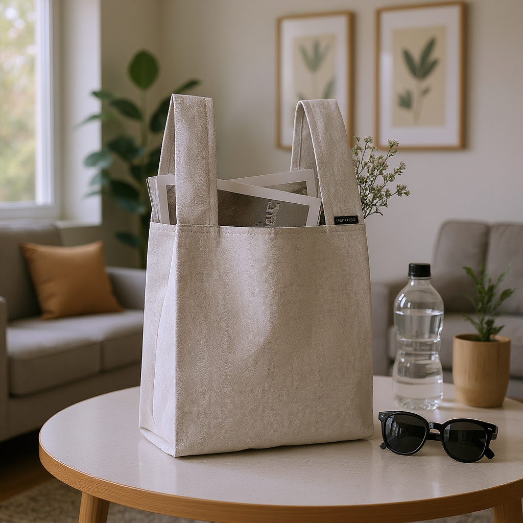 Tote with Medium Handle Light Grey 15 x14 1pc