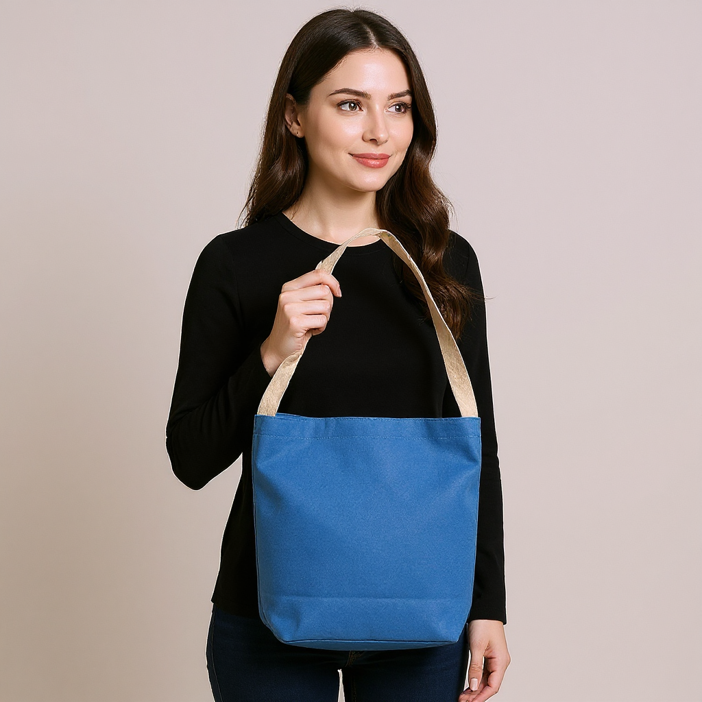 Cross Long Handle Tote Cerulean blue 16.25 x 13.25 1pc