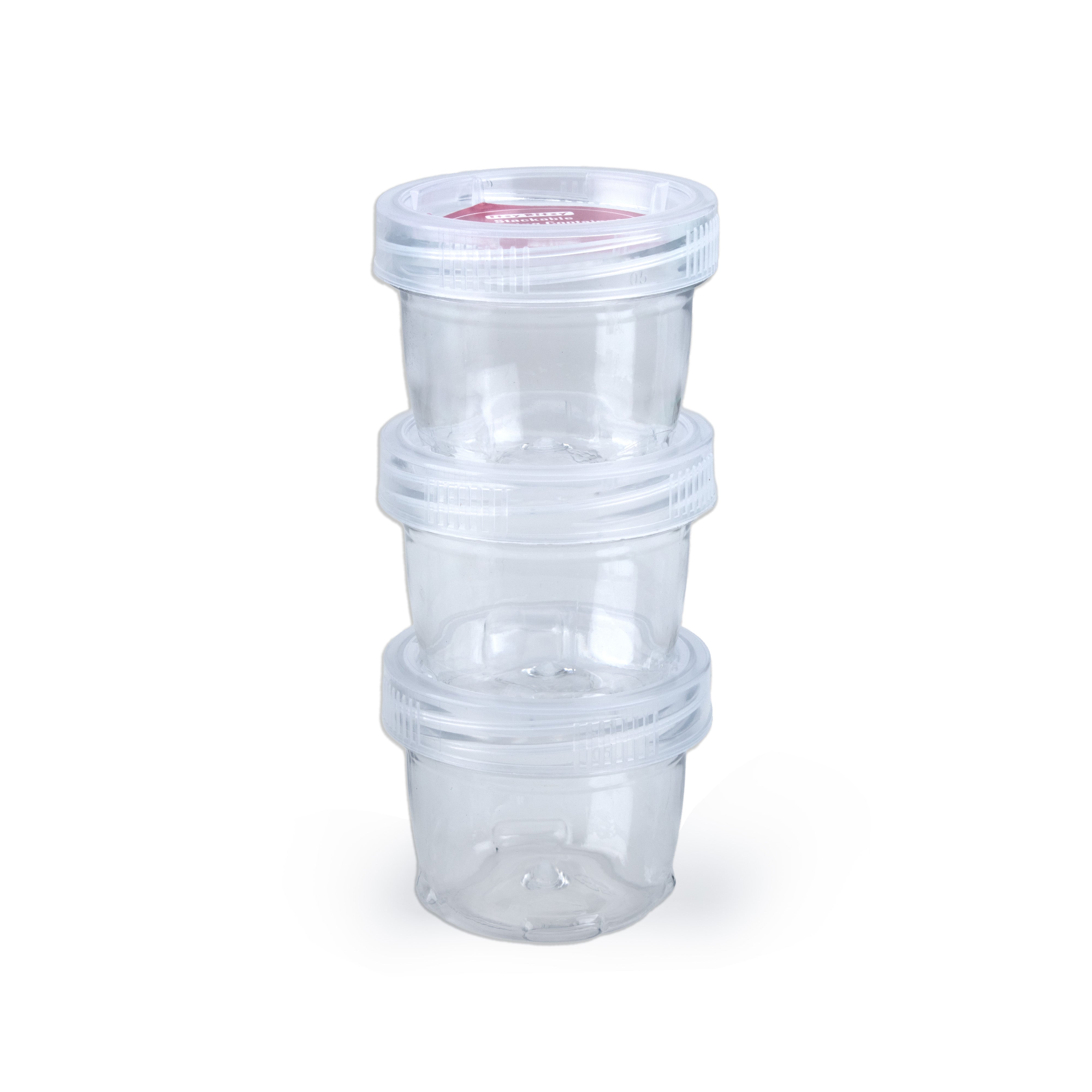 Stackable Interlocking Clear Container 5.5 x4cm 3 pc