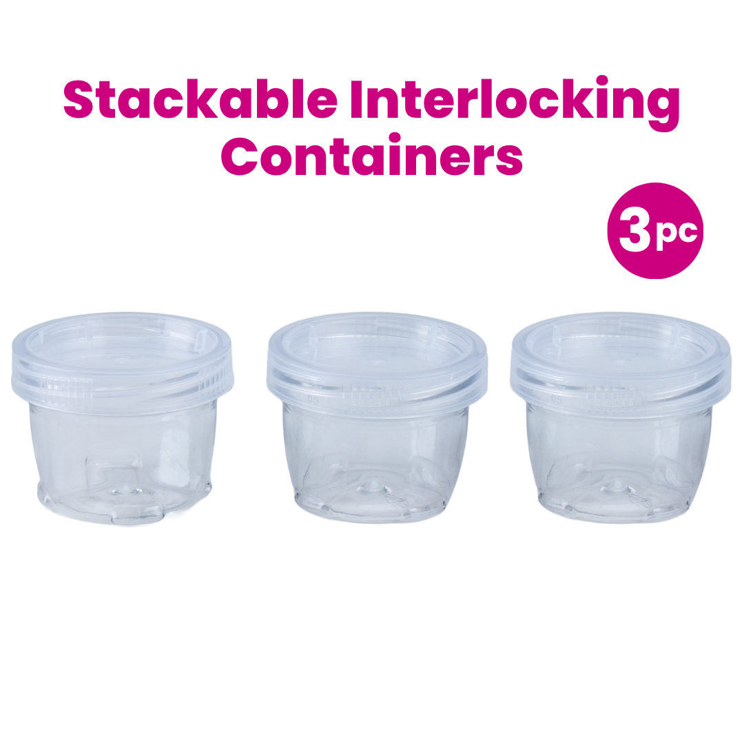 Stackable Interlocking Clear Container 5.5 x4cm 3 pc