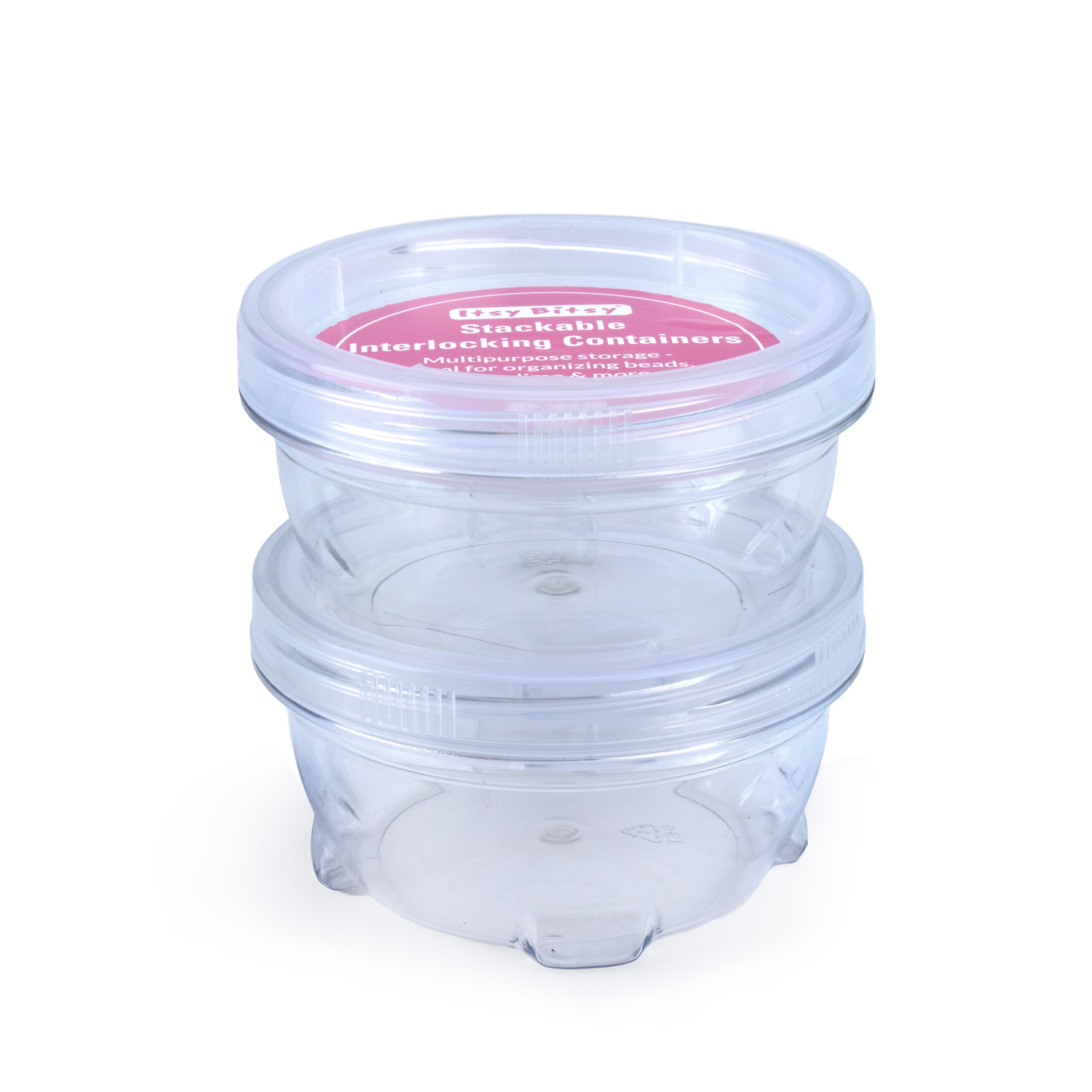 Stackable Interlocking Clear Container 9 x5cm 2 pc