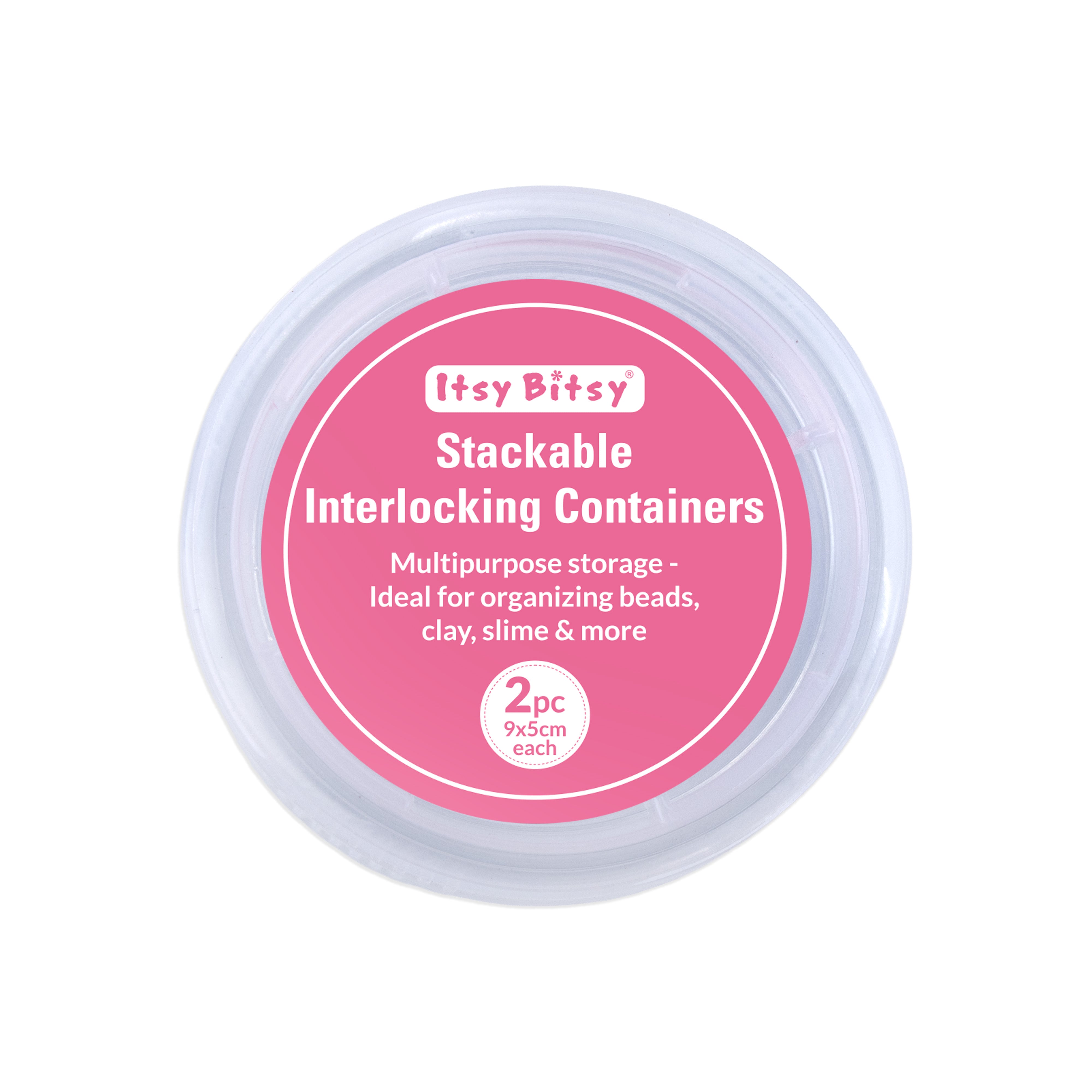 Stackable Interlocking Clear Container 9 x5cm 2 pc