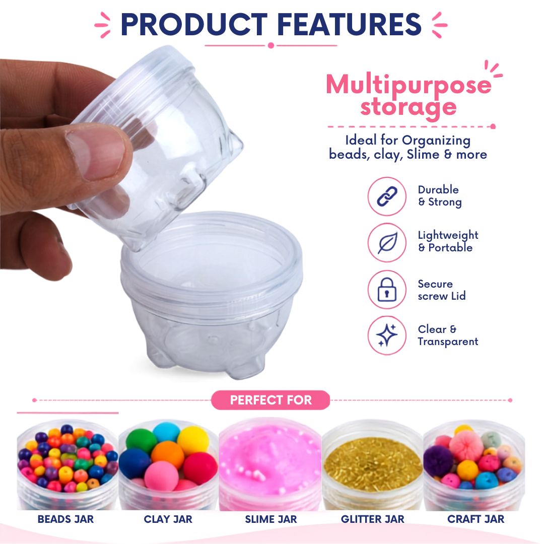 Stackable Interlocking Clear Container 9 x5cm 2 pc