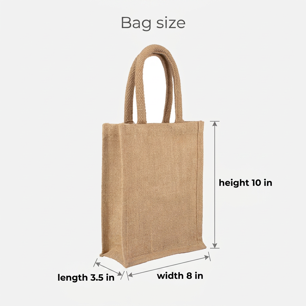 Laminated Jute Bag Natural 8in x 10in 1 pc