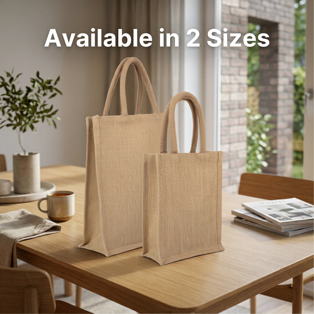 Laminated Jute Bag Natural 8in x 10in 1 pc
