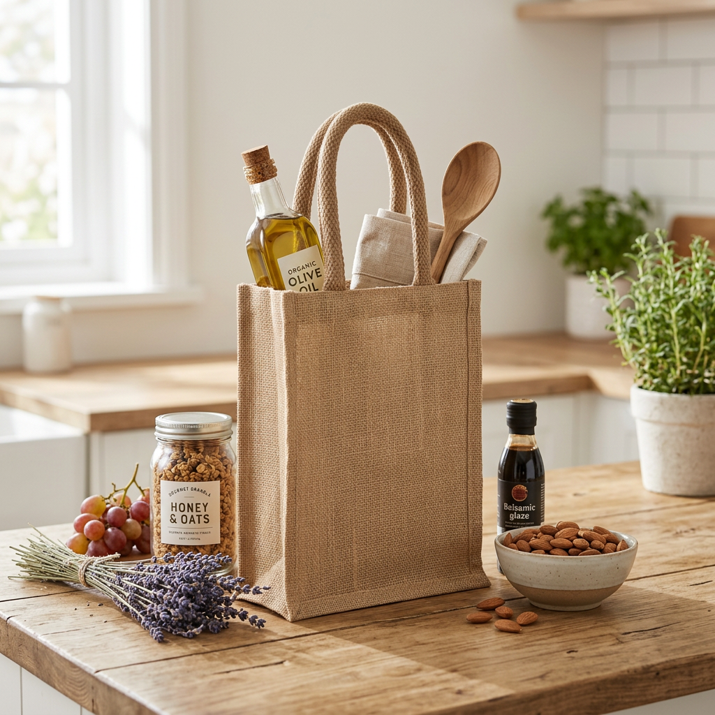 Laminated Jute Bag Natural 8in x 10in 1 pc