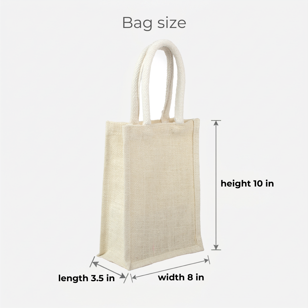 Laminated Jute Bag Off White 8in x 10in 1 pc