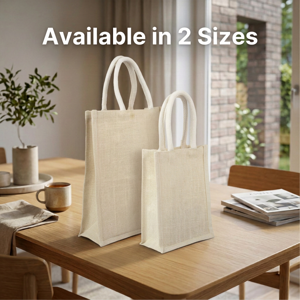 Laminated Jute Bag Off White 8in x 10in 1 pc