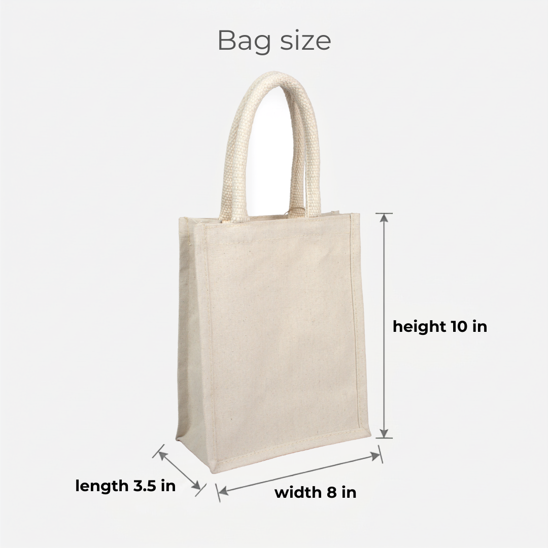 Laminated Cotton Canvas Bag Off White 8in x 10in  1pc