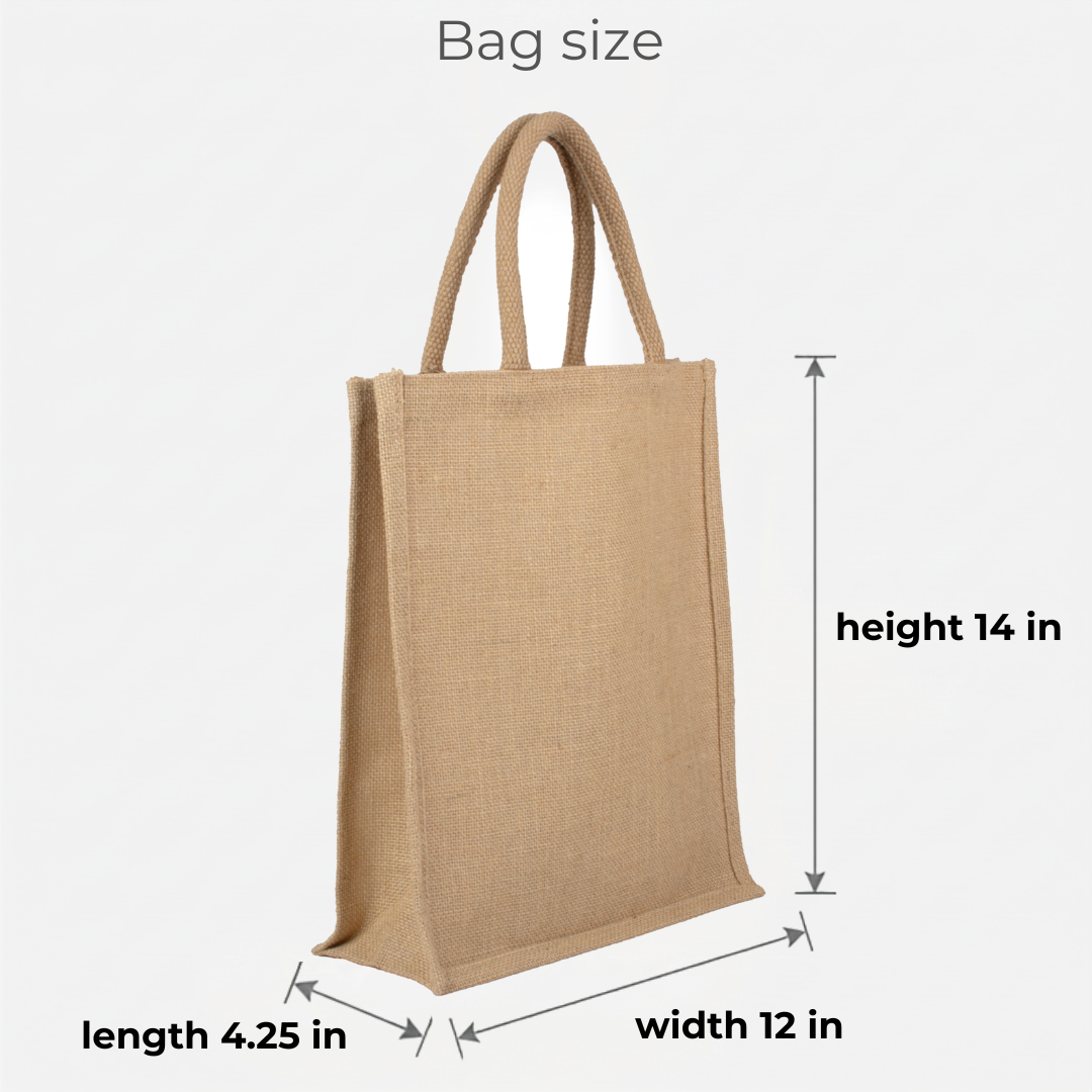 Laminated Jute Bag Natural 12in x 14in 1 pc