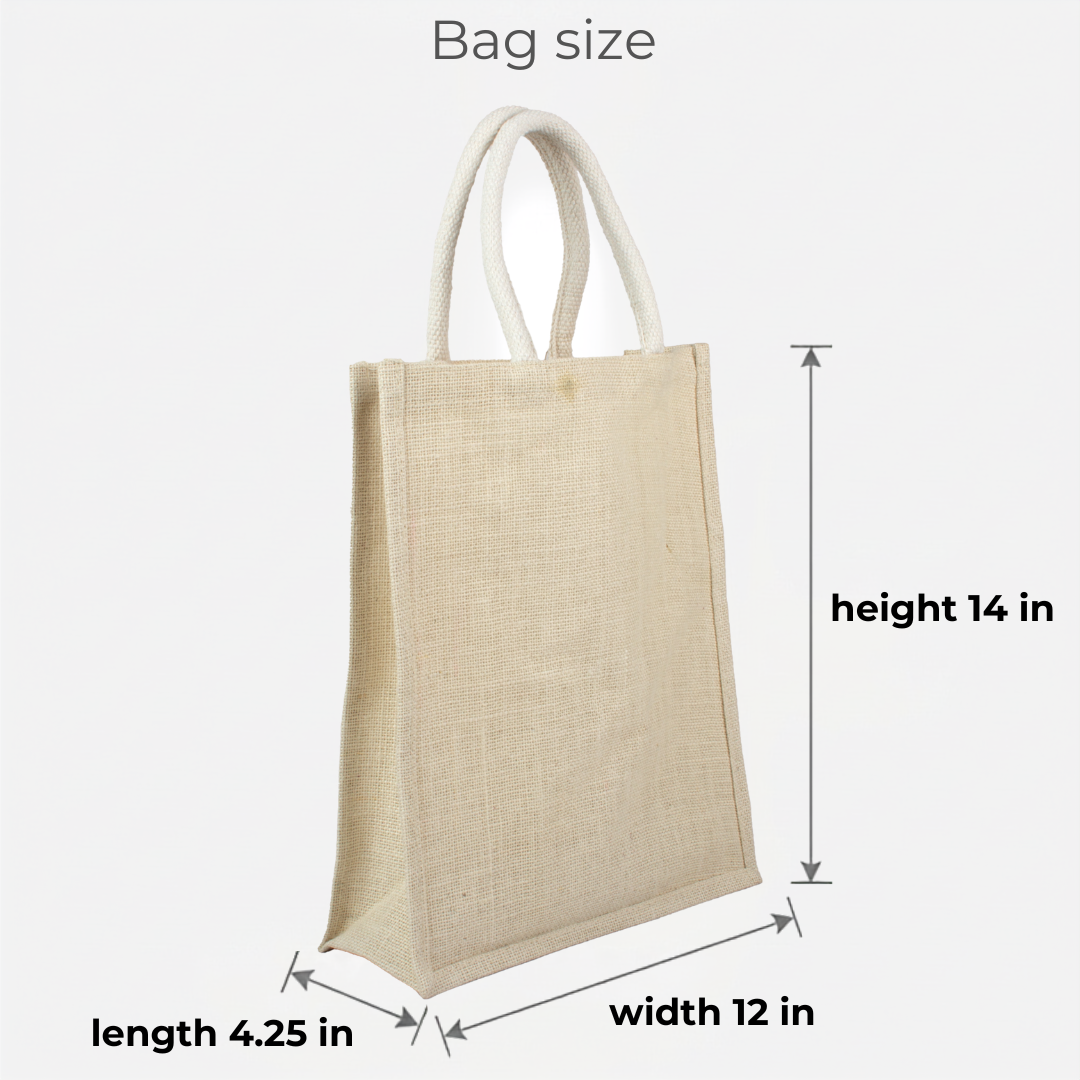 Laminated Jute Bag Off White 12in x 14in 1 pc