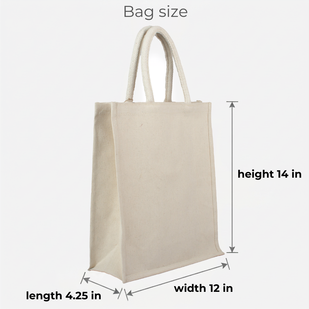 Laminated Cotton Canvas Bag Off White 12in x 14in 1pc