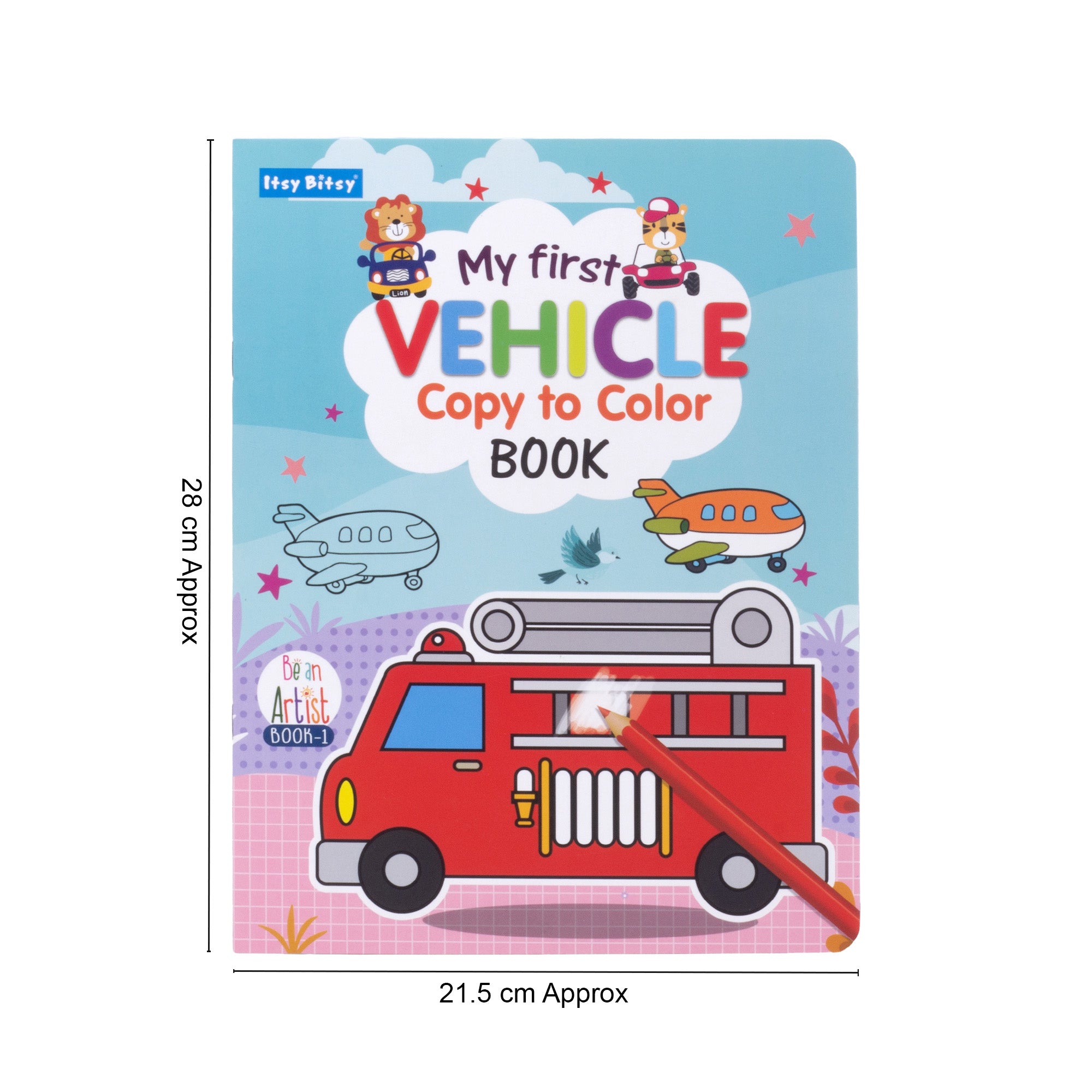 My First Vehicles Copy to colour L21.5 x W28cm 16pages 1Book