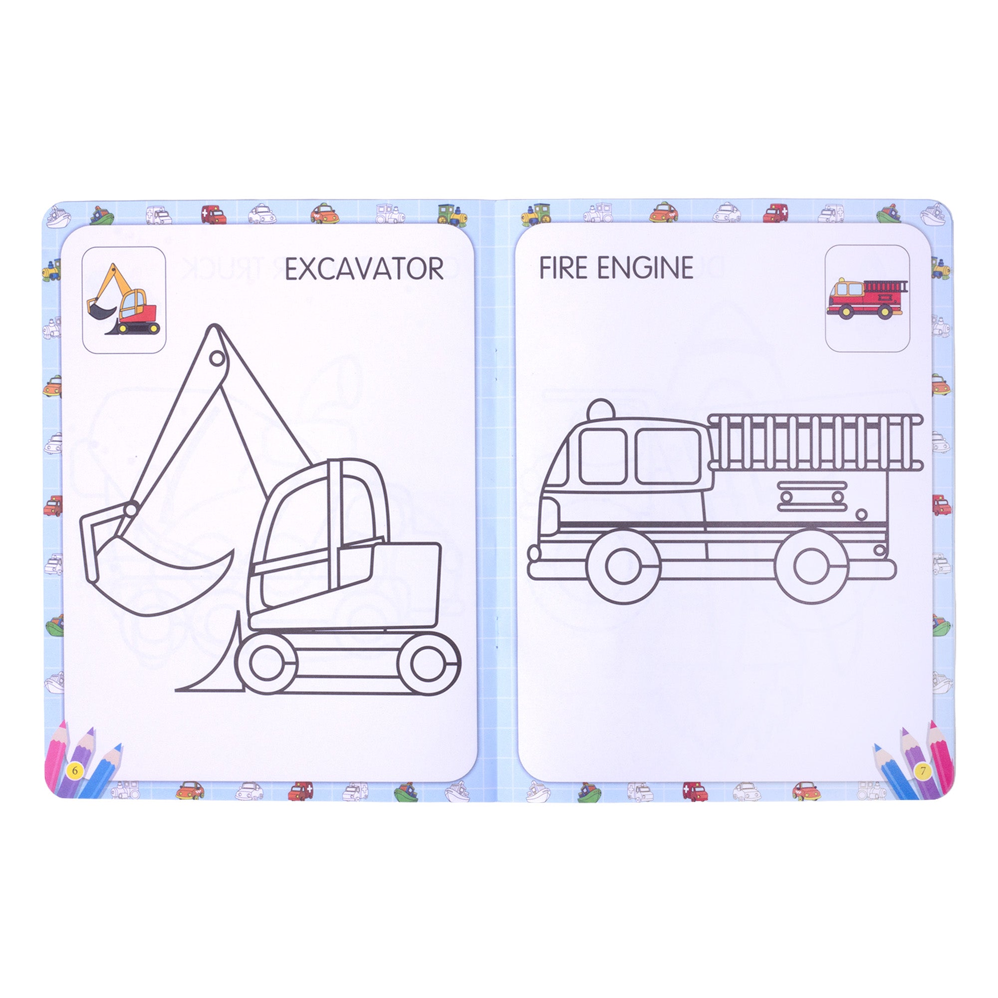 My First Vehicles Copy to colour L21.5 x W28cm 16pages 1Book