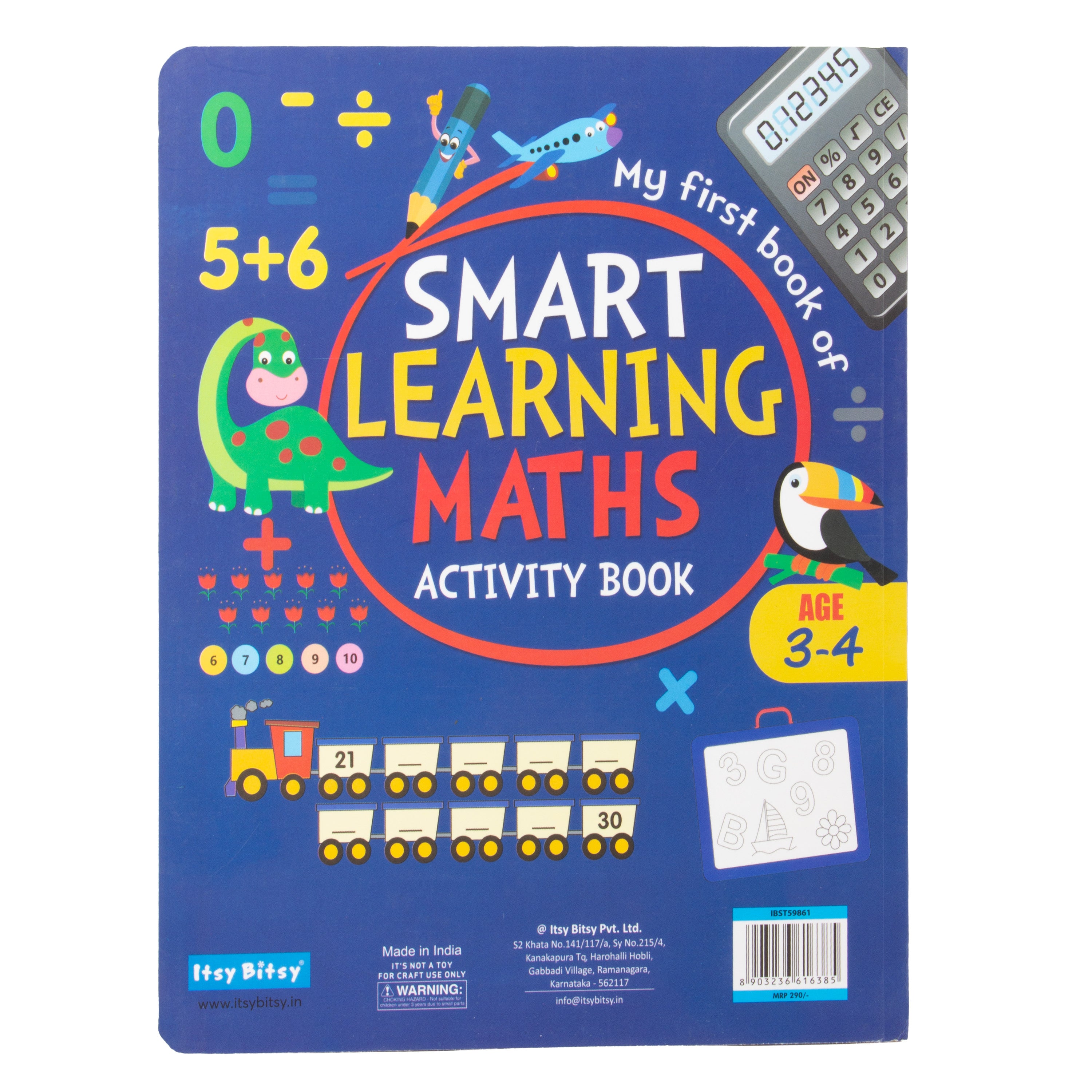 My First Smart Learning Activity Book Maths (3-4 Years) L21.5 x W28cm 64pages 1Book