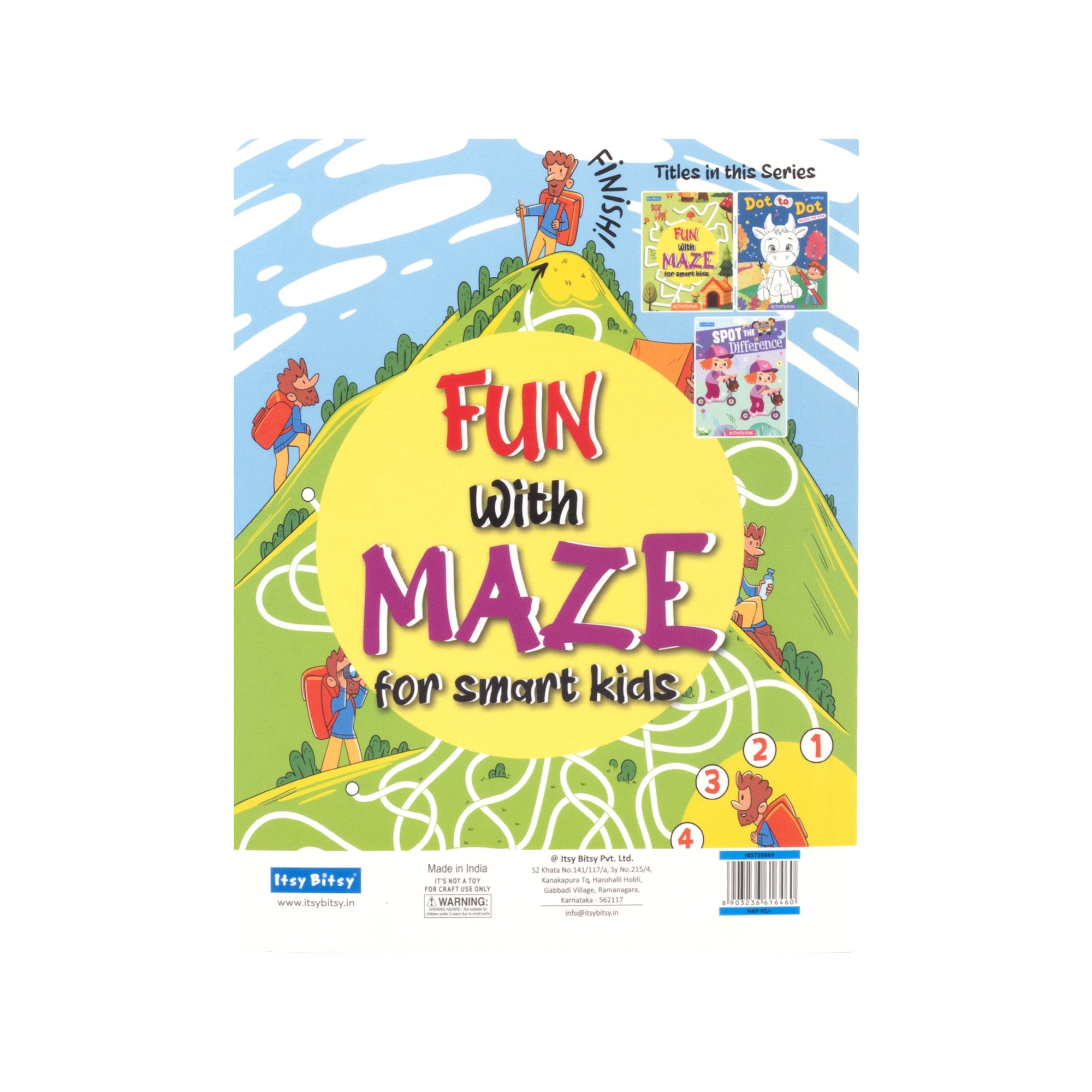 Fun with Maze for Smart Kids L21.5 x W28cm 16pages 1Book