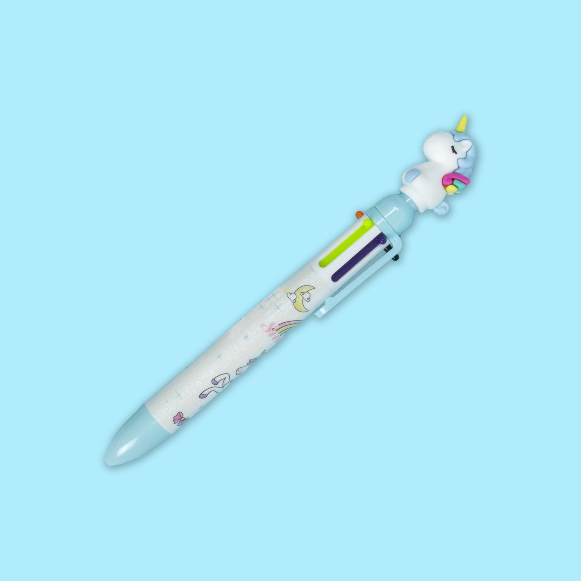 Ballpoint Pen 6-in-1 Multicolour Unicorn design 0.7mm Tip 1pc