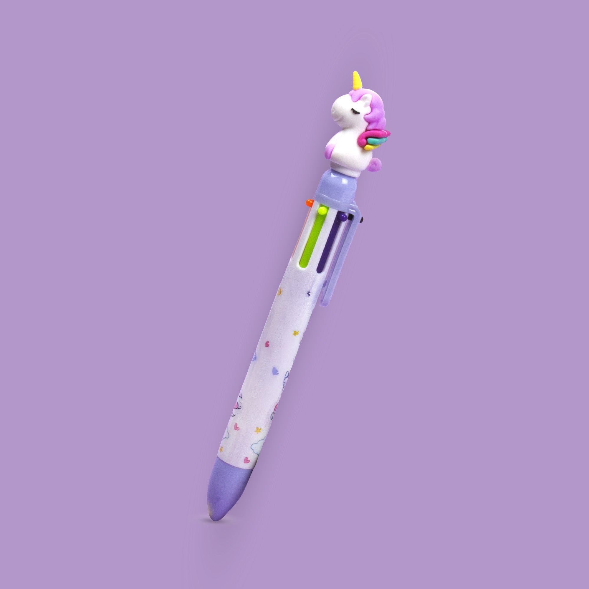 Ballpoint Pen 6-in-1 Multicolour Unicorn design 0.7mm Tip 1pc