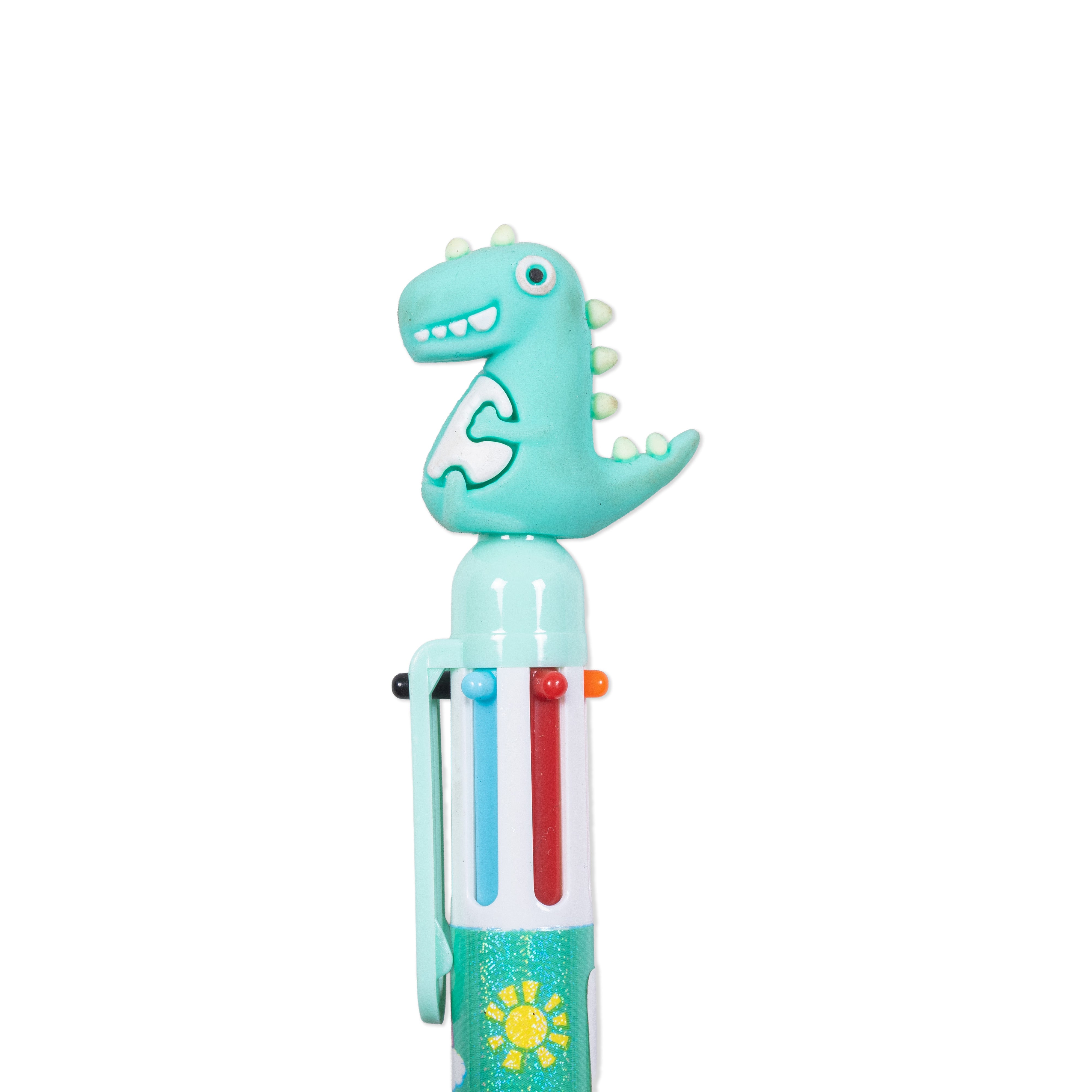 Ballpoint Pen 6-in-1 Multicolour Dino design 0.7mm Tip 1pc