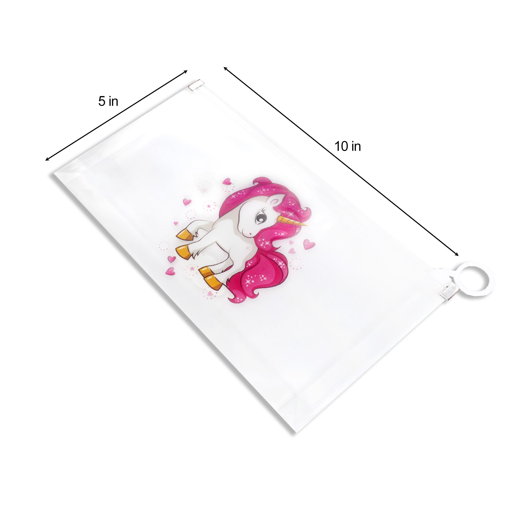 Multipurpose PVC Zip Lock Pouch Transparent Unicorn Red A6 1pc